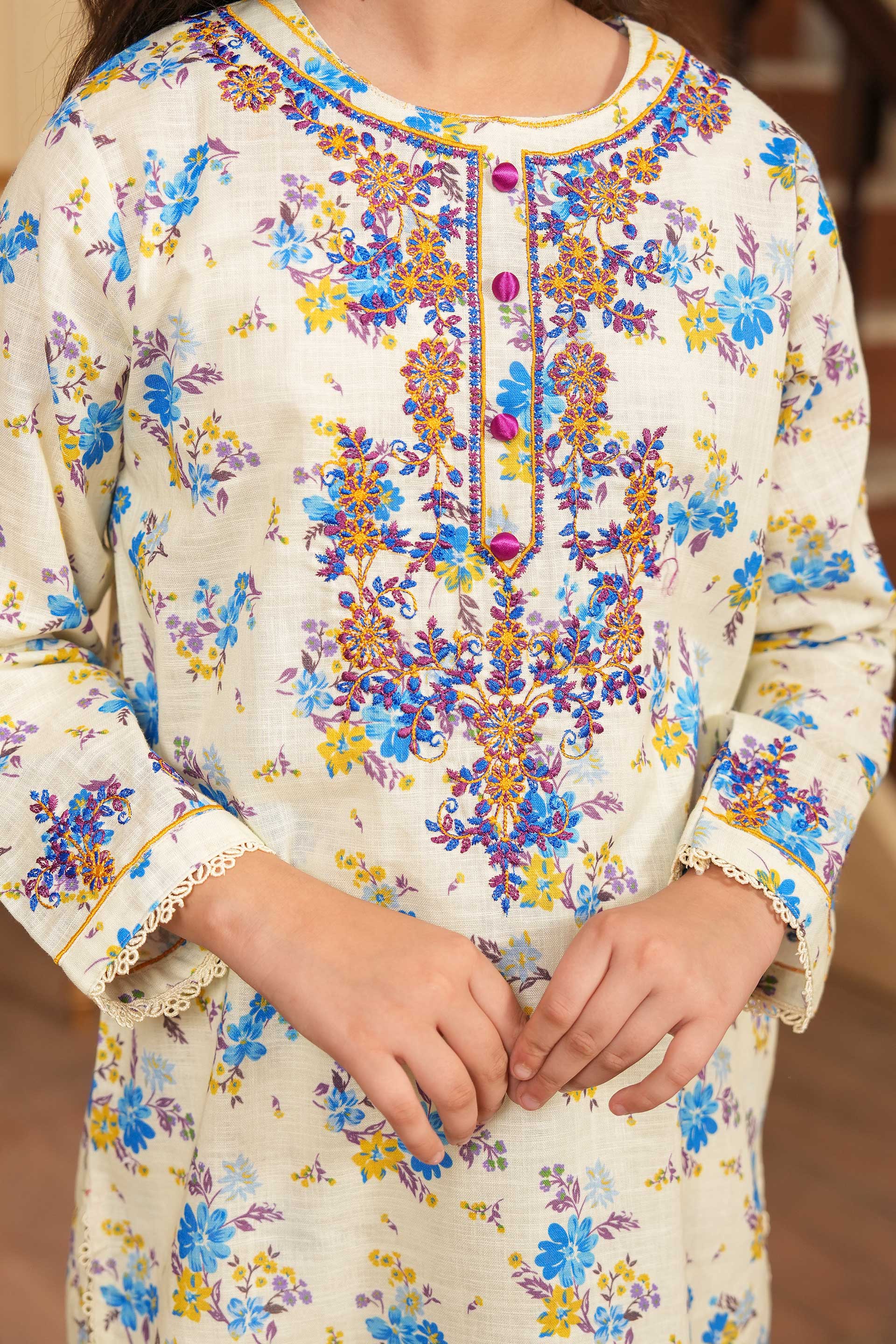 Gentle Grace Printed Khaddar 02 Piece – Ivory (RTW) 🕊️🌸