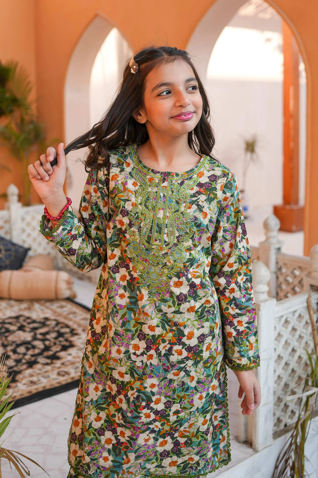 Botanical Garden 🌸 Printed Cotton 2-Piece – Cream Base (RTW)