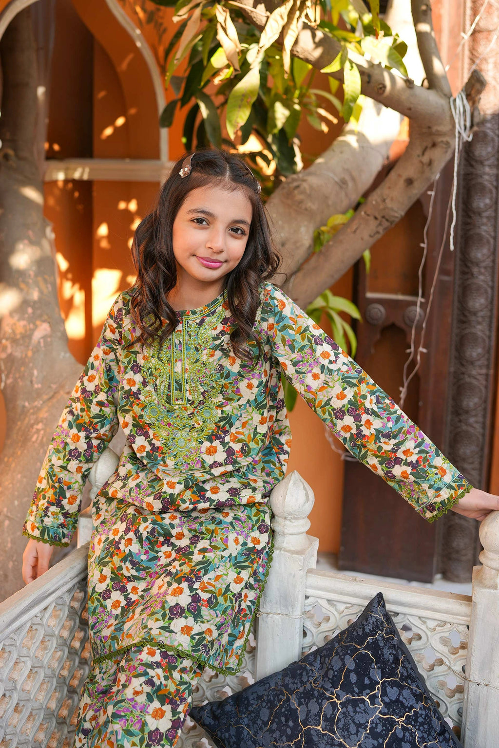 Botanical Garden 🌸 Printed Cotton 2-Piece – Cream Base (RTW)