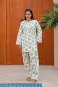 Boutique-Style Cream Floral Suit | Women’s 2-Piece Winter Ensemble