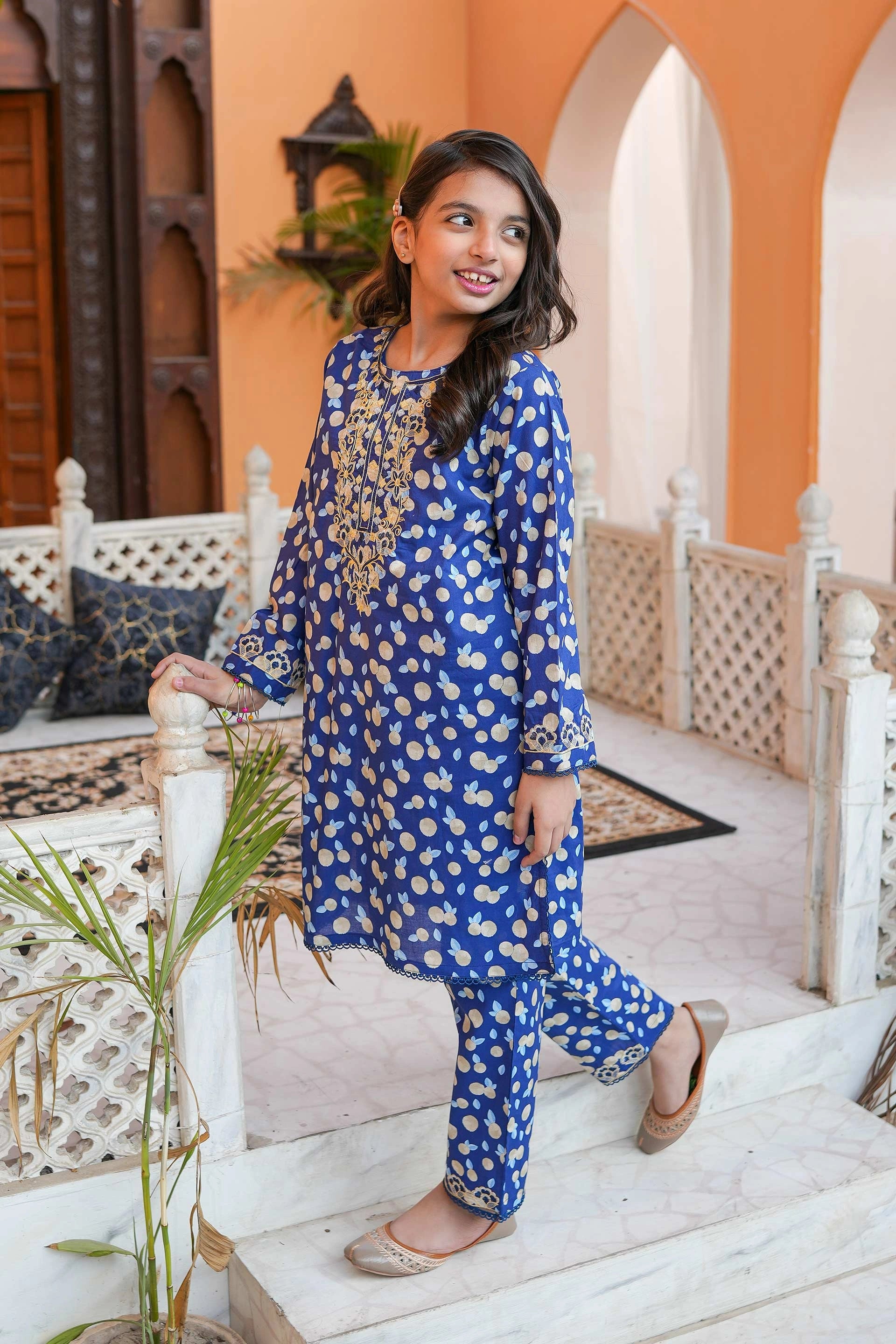 Cottage Sapphire 🏡 Printed Cotton 2-Piece – Winter Glow (RTW)