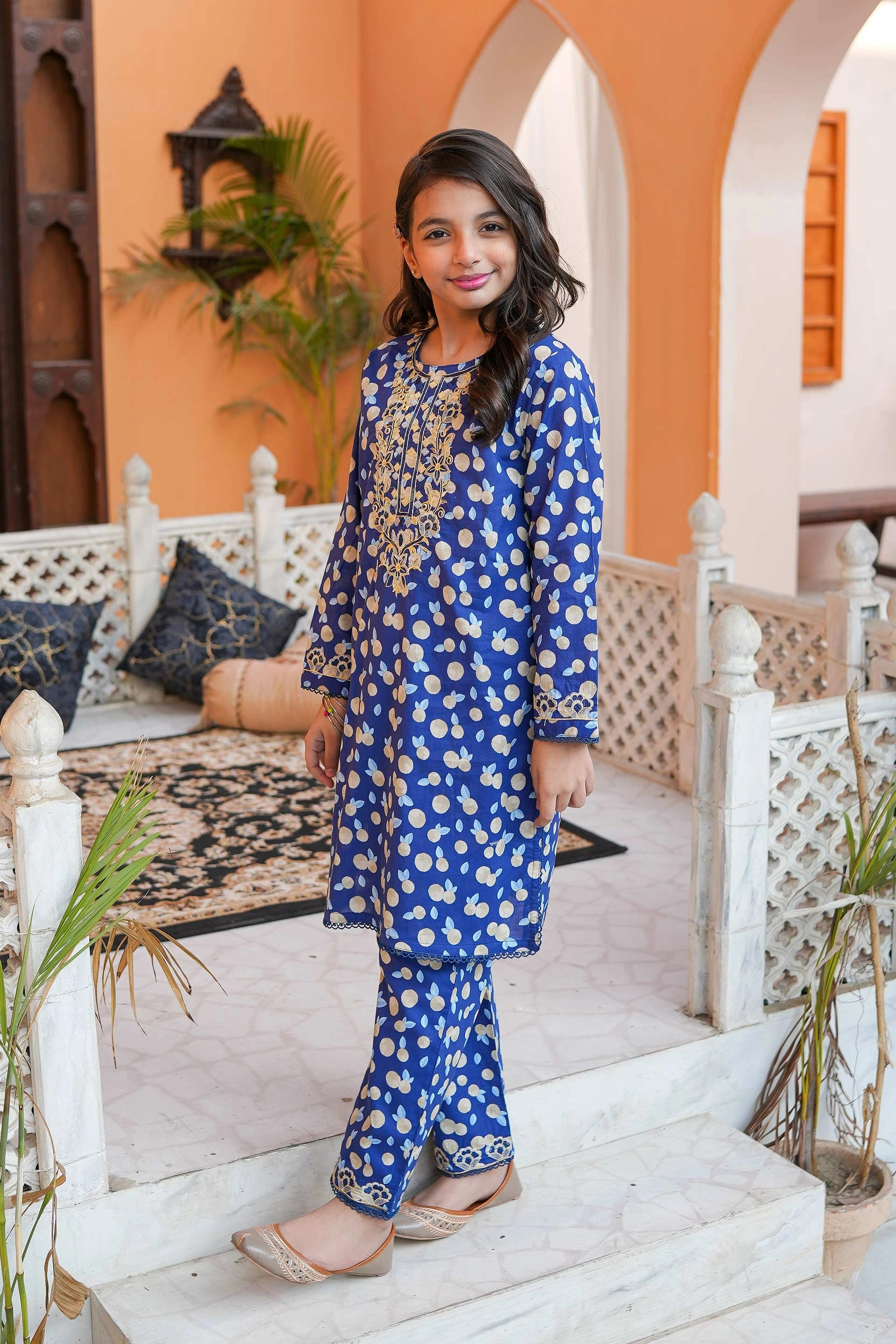 Cottage Sapphire 🏡 Printed Cotton 2-Piece – Winter Glow (RTW)