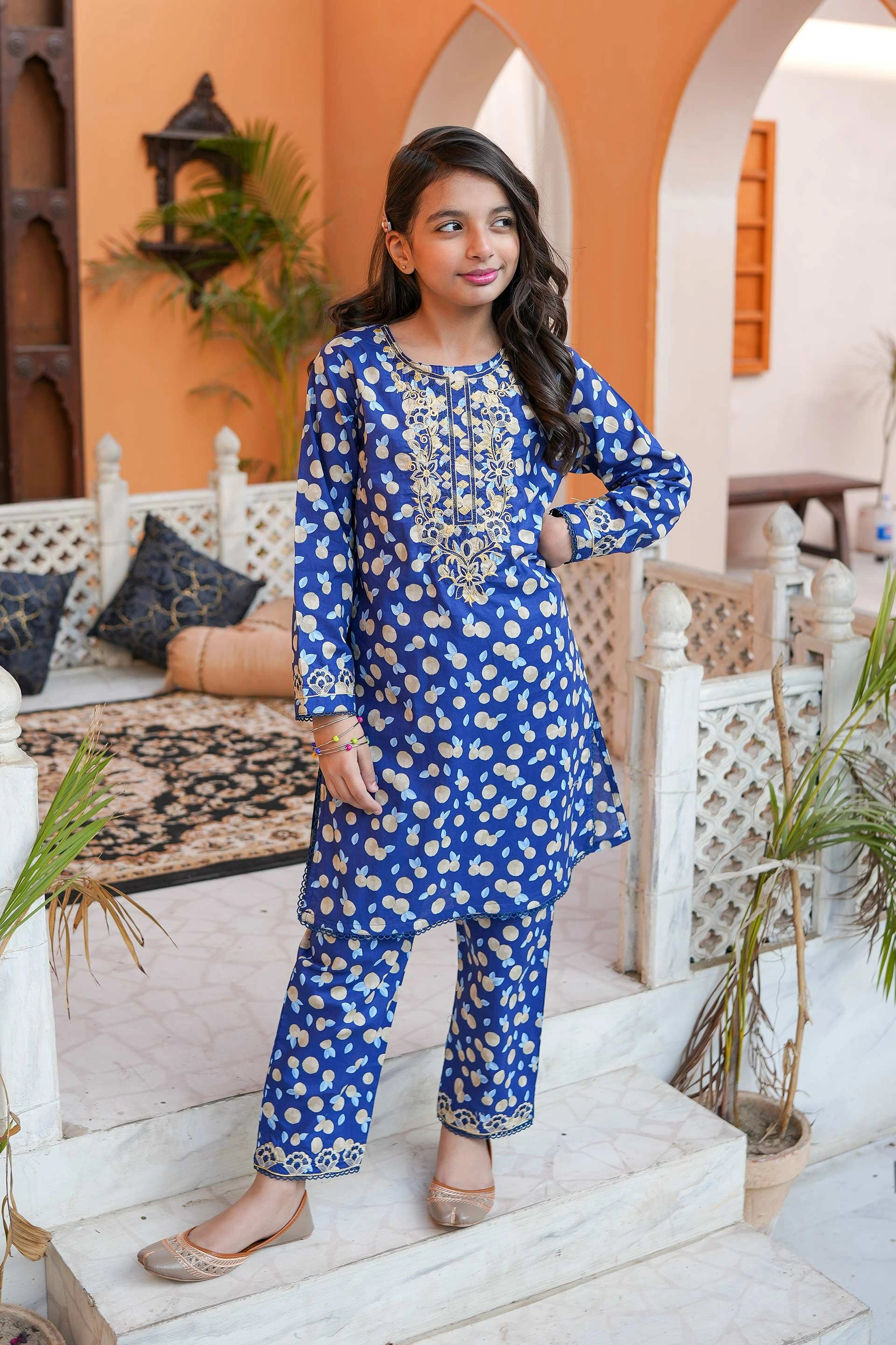 Cottage Sapphire 🏡 Printed Cotton 2-Piece – Winter Glow (RTW)
