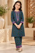 Elegant Kotrai Winter 2Pc – Teal Bloom with Embroidery