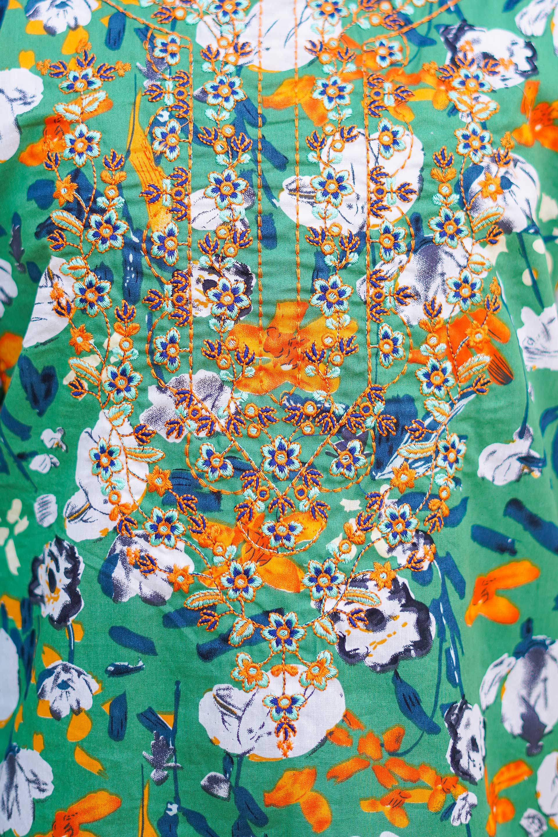 Emerald Garden Charm Set – Imported Printed China Lawn Green (RTW)