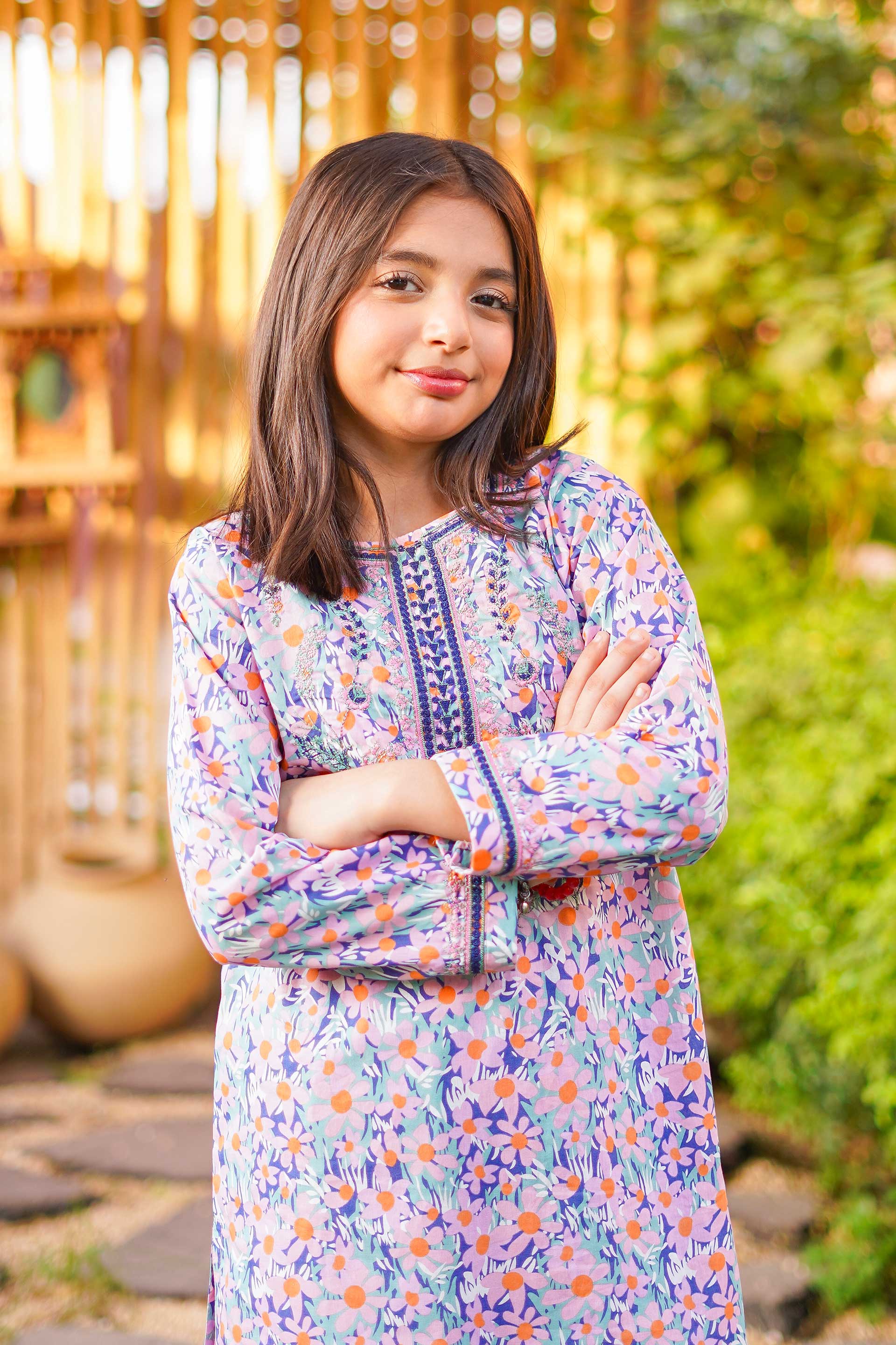 Sunny Garden Classic – Imported Printed China Lawn 2Pc – Soft Purple (RTW)