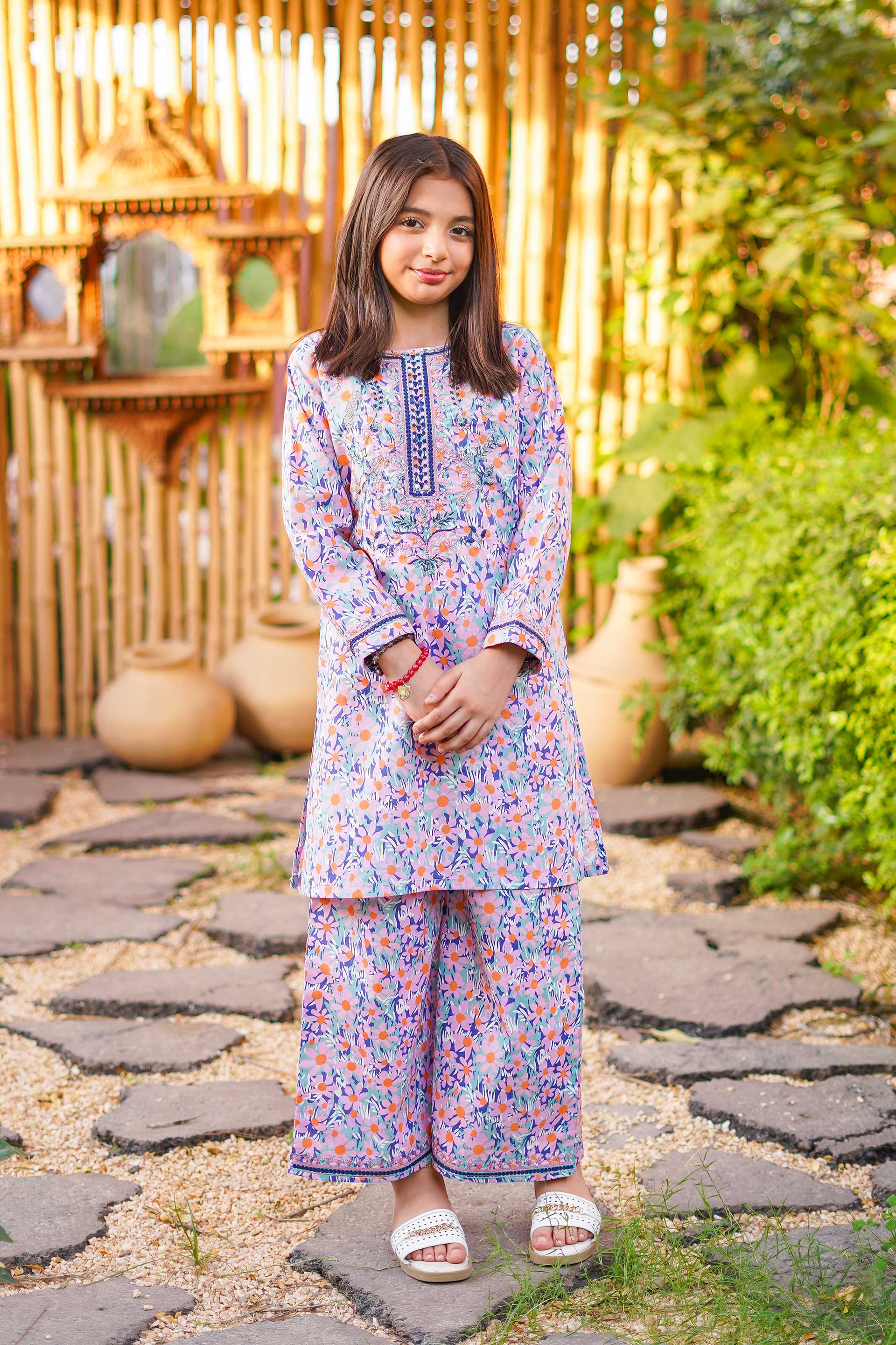 Sunny Garden Classic – Imported Printed China Lawn 2Pc – Soft Purple (RTW)