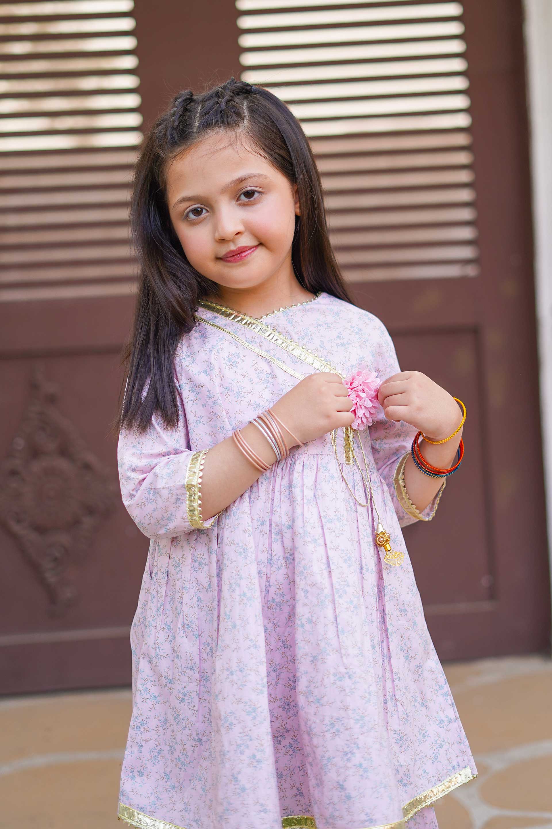 Graceful Petal Set – Imported Printed China Lawn 2Pc – Rosy Blush (RTW)