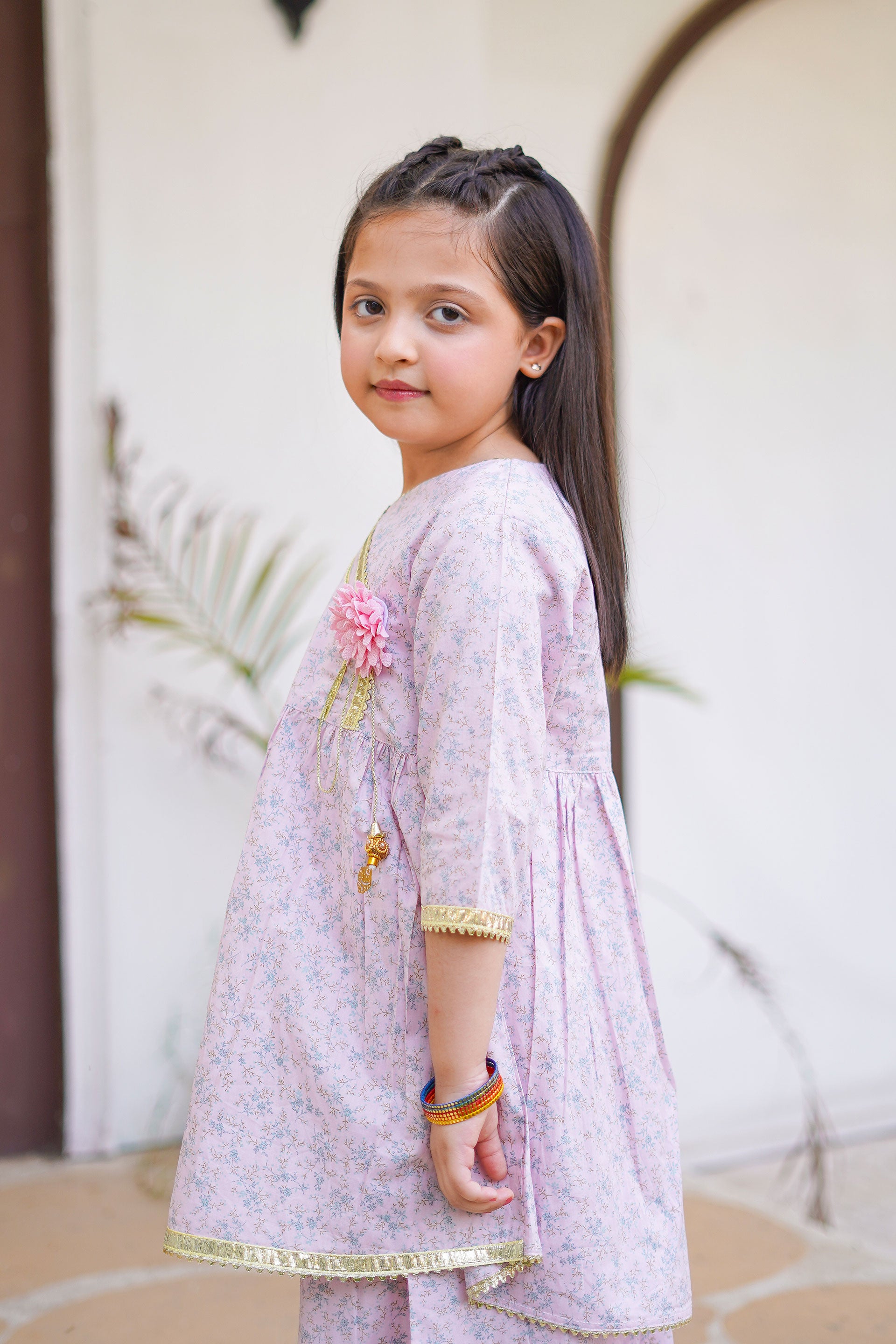 Graceful Petal Set – Imported Printed China Lawn 2Pc – Rosy Blush (RTW)
