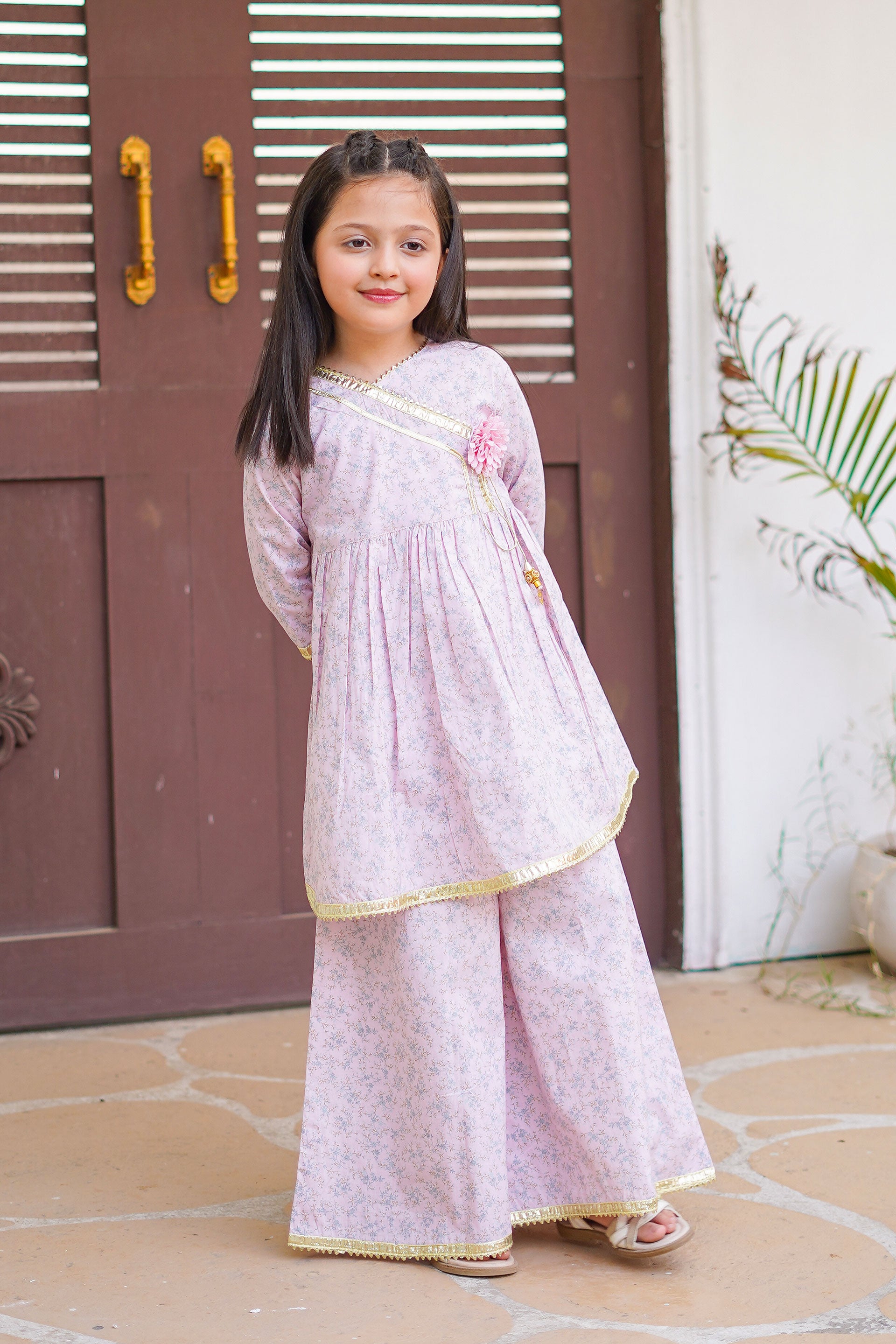 Graceful Petal Set – Imported Printed China Lawn 2Pc – Rosy Blush (RTW)
