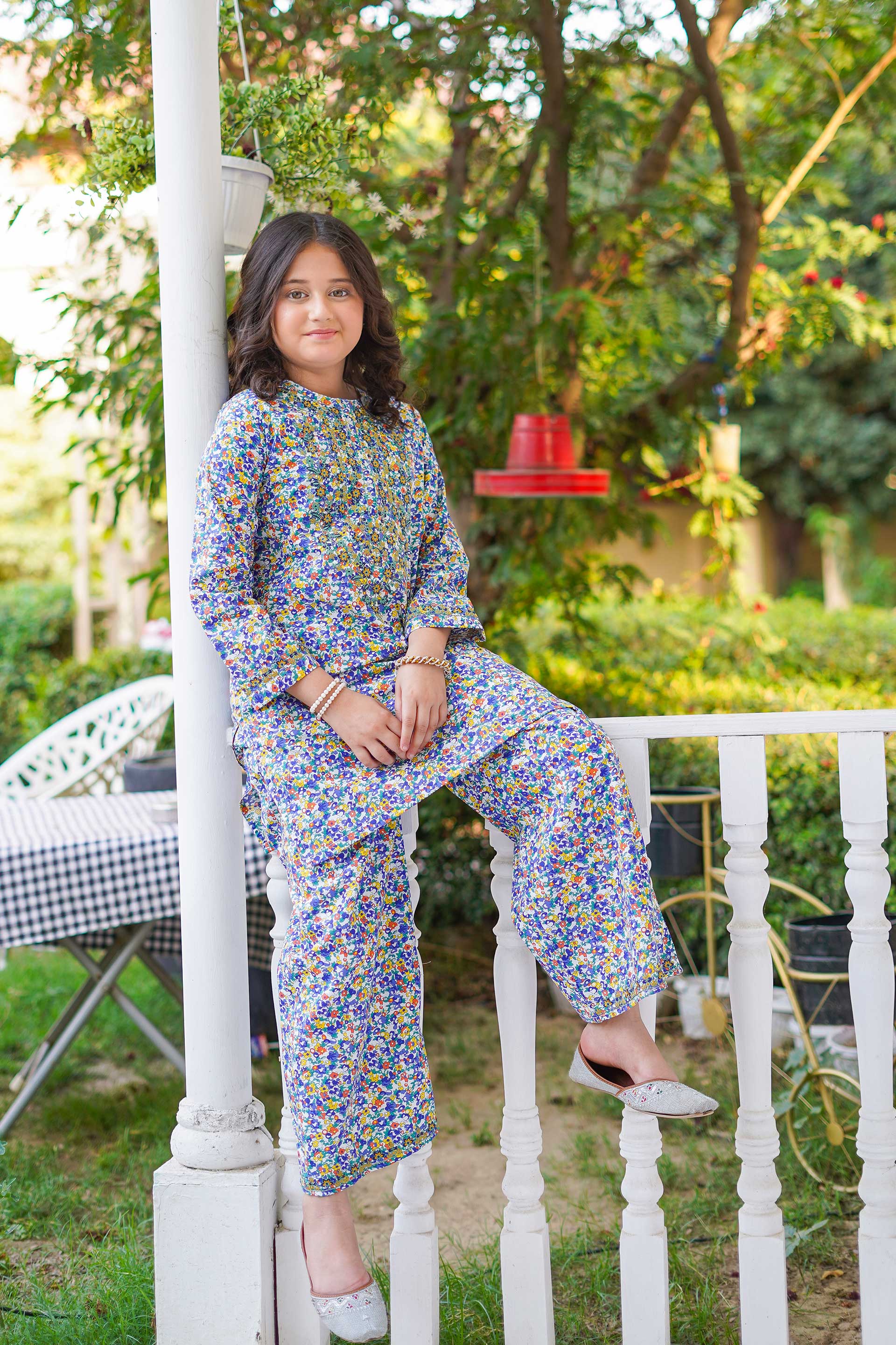 Meadow Blossom Charm – Imported Printed China Lawn 2Pc – Floral Blue (RTW)