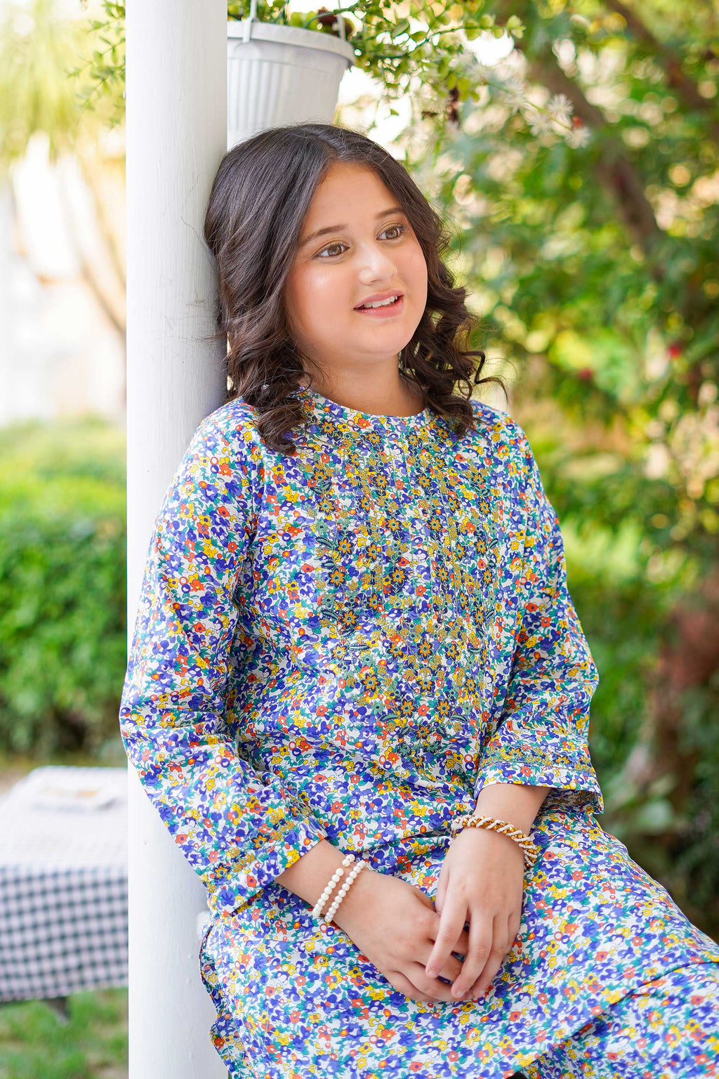 Meadow Blossom Charm – Imported Printed China Lawn 2Pc – Floral Blue (RTW)