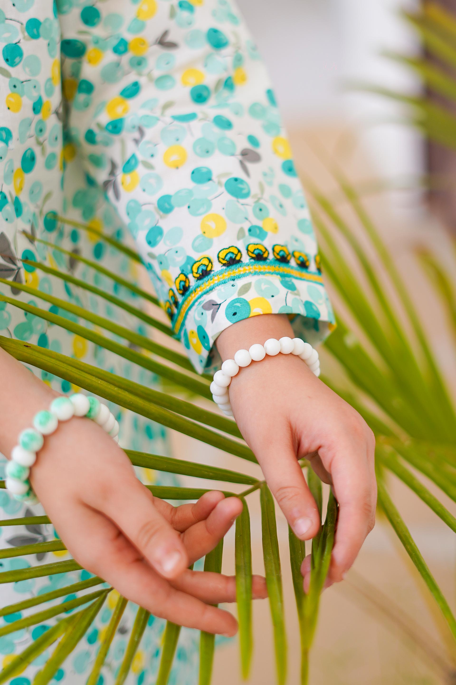 Mint Blossom Delight – Imported Printed China Lawn 2Pc – Aqua Mint (RTW)