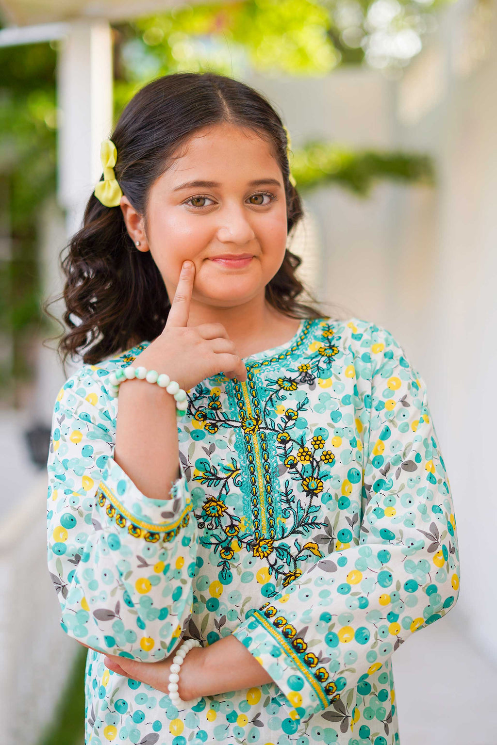 Mint Blossom Delight – Imported Printed China Lawn 2Pc – Aqua Mint (RTW)
