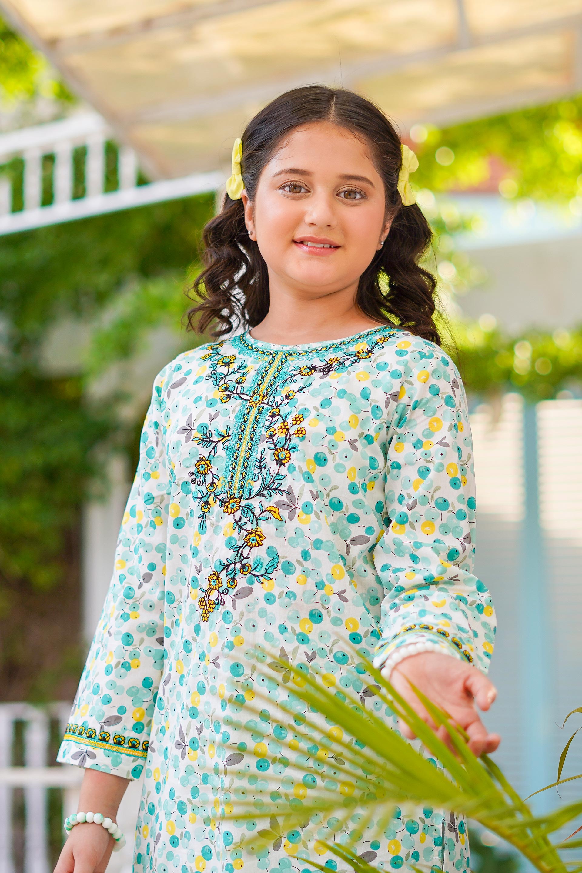 Mint Blossom Delight – Imported Printed China Lawn 2Pc – Aqua Mint (RTW)