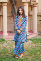Evening Petal Grace – Imported Printed China Lawn 2Pc – Royal Navy (RTW)