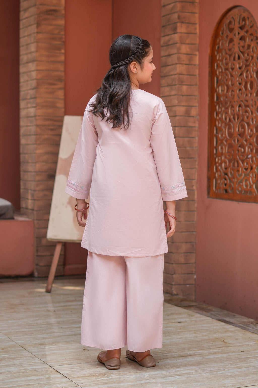 Blush Pearl Premium Cotton Embroidered 2Pc – Pink (RTW)