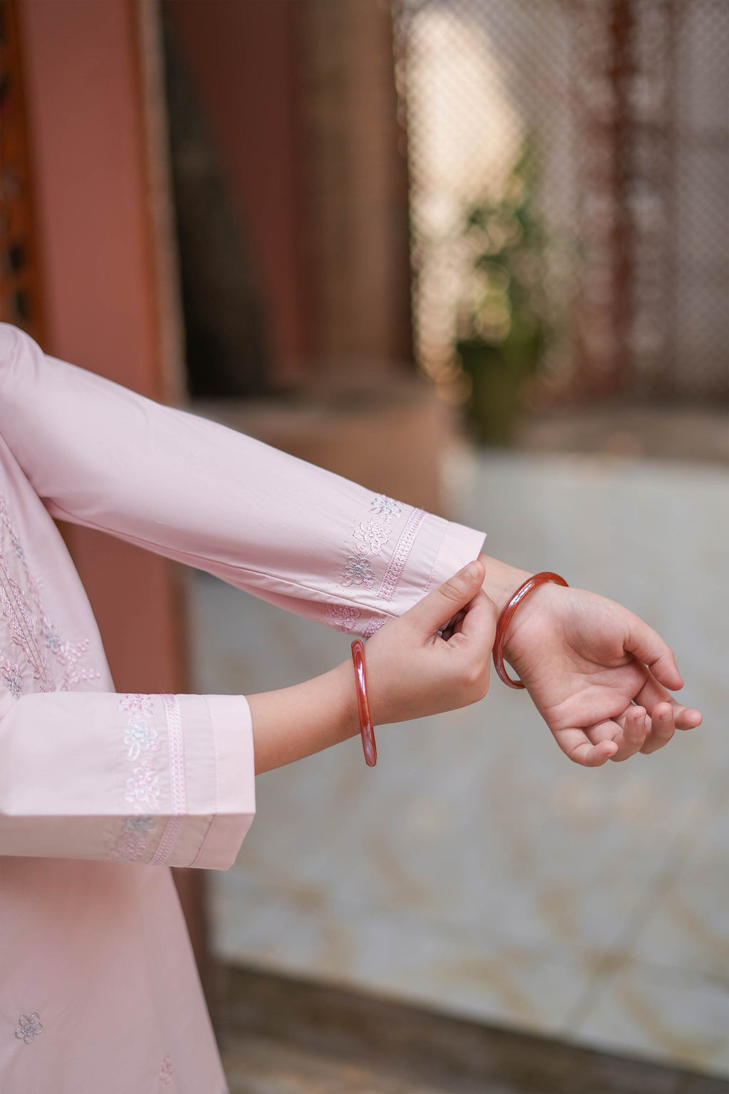 Blush Pearl Premium Cotton Embroidered 2Pc – Pink (RTW)