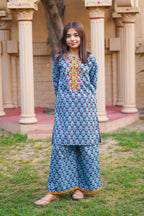 Evening Petal Grace – Imported Printed China Lawn 2Pc – Royal Navy (RTW)