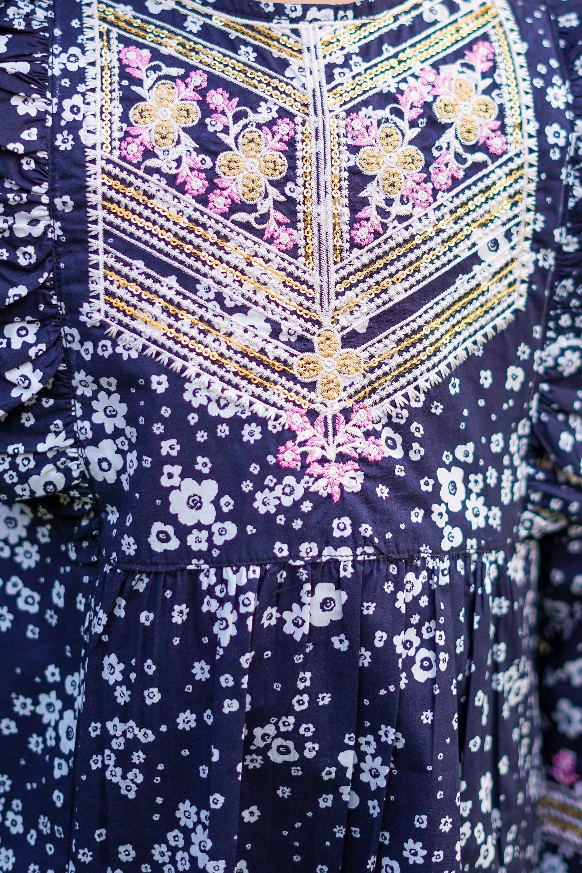 Little Star Blossom – Imported Printed China Lawn 2Pc – Deep Violet (RTW)