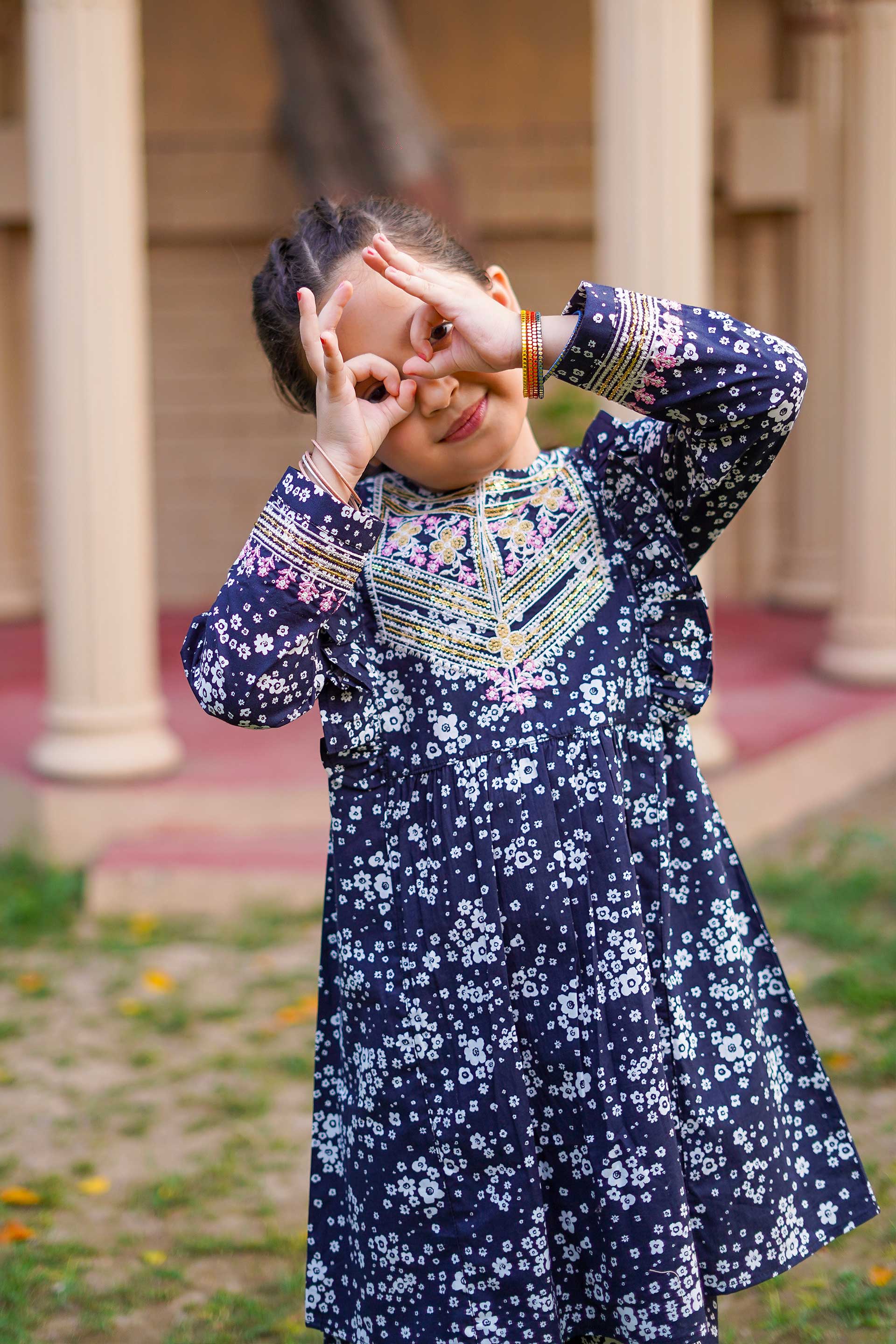 Little Star Blossom – Imported Printed China Lawn 2Pc – Deep Violet (RTW)