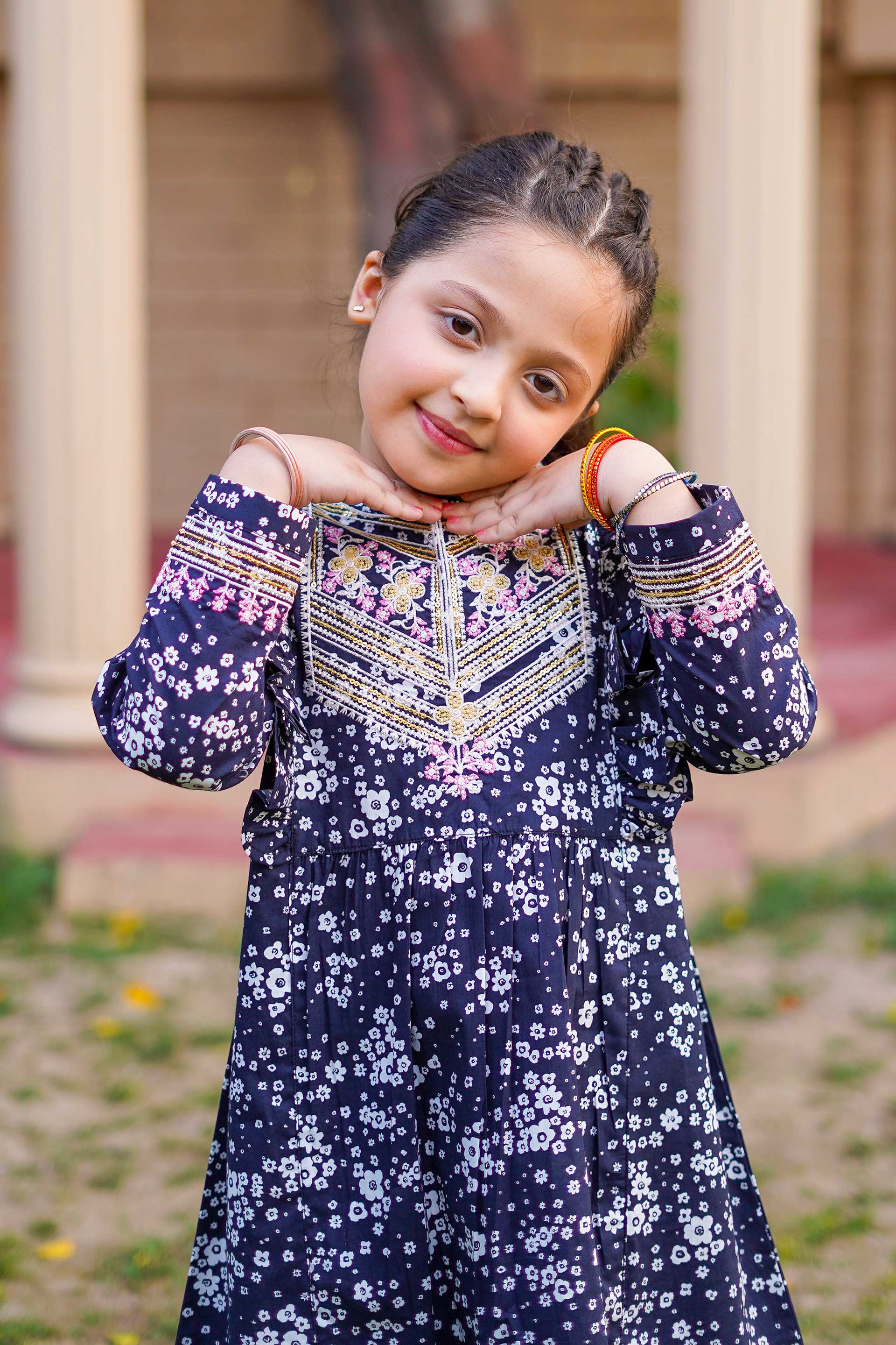 Little Star Blossom – Imported Printed China Lawn 2Pc – Deep Violet (RTW)