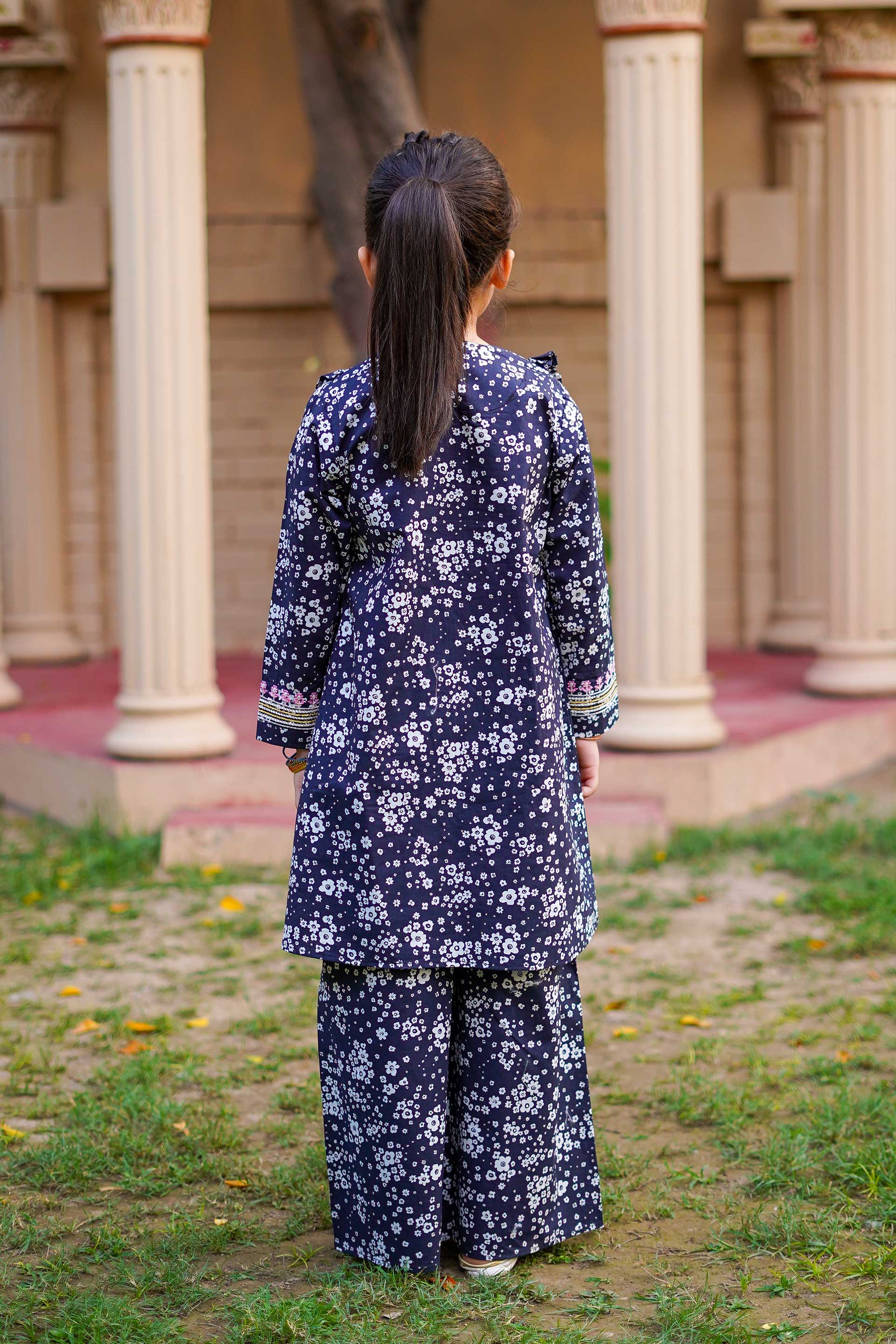 Little Star Blossom – Imported Printed China Lawn 2Pc – Deep Violet (RTW)