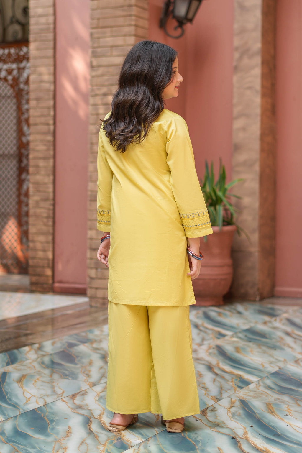 Butter Bloom Premium Cotton Embroidered 2Pc – Apple Green  (RTW)