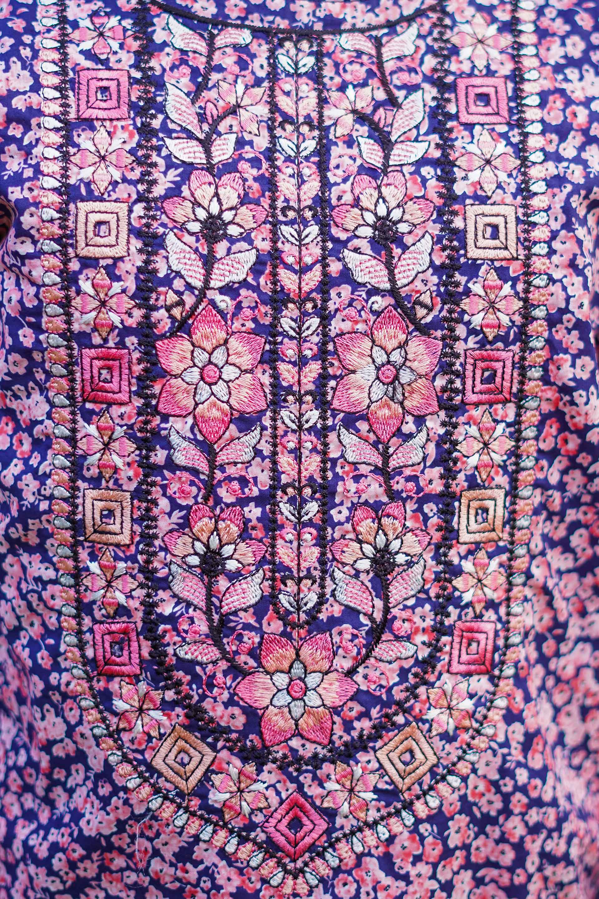 Berry Blossom Charm – Imported Printed China Lawn 2Pc – Plum Purple (RTW)