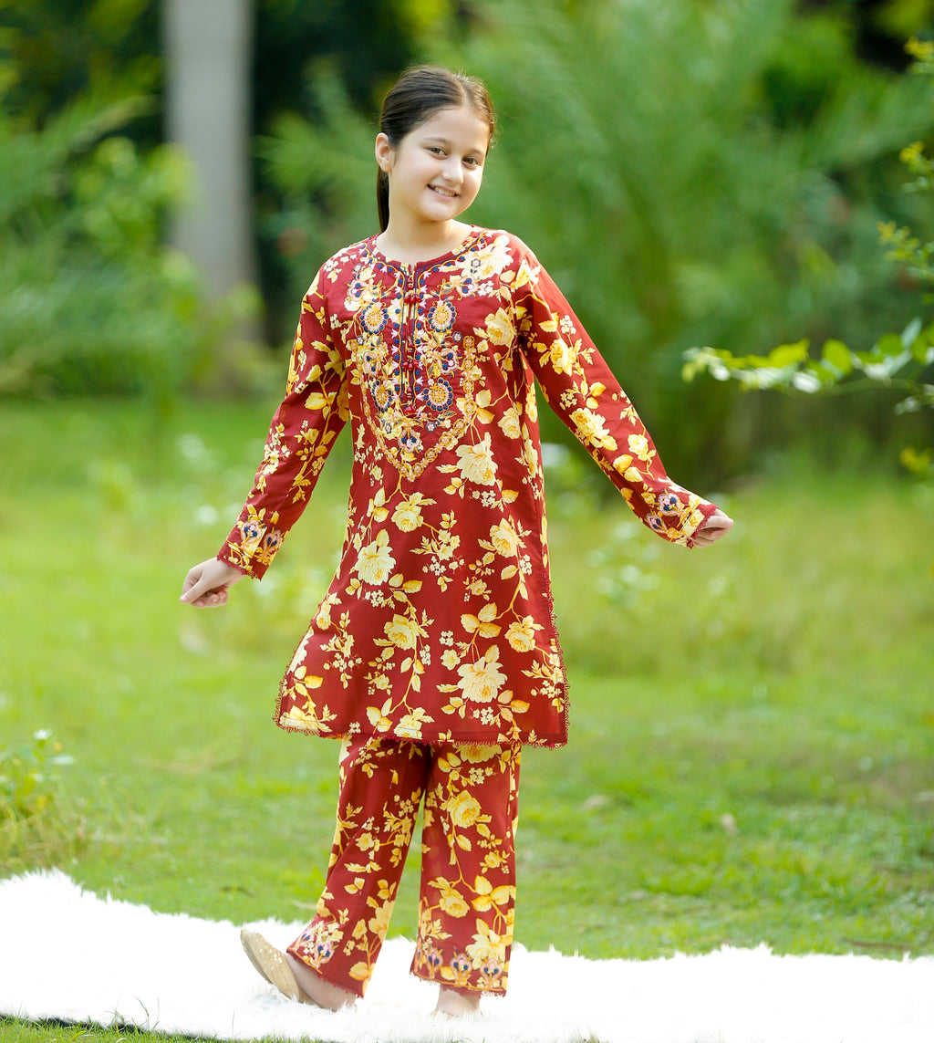 "Amber Glow" Lawn 02 Piece (RTW)
