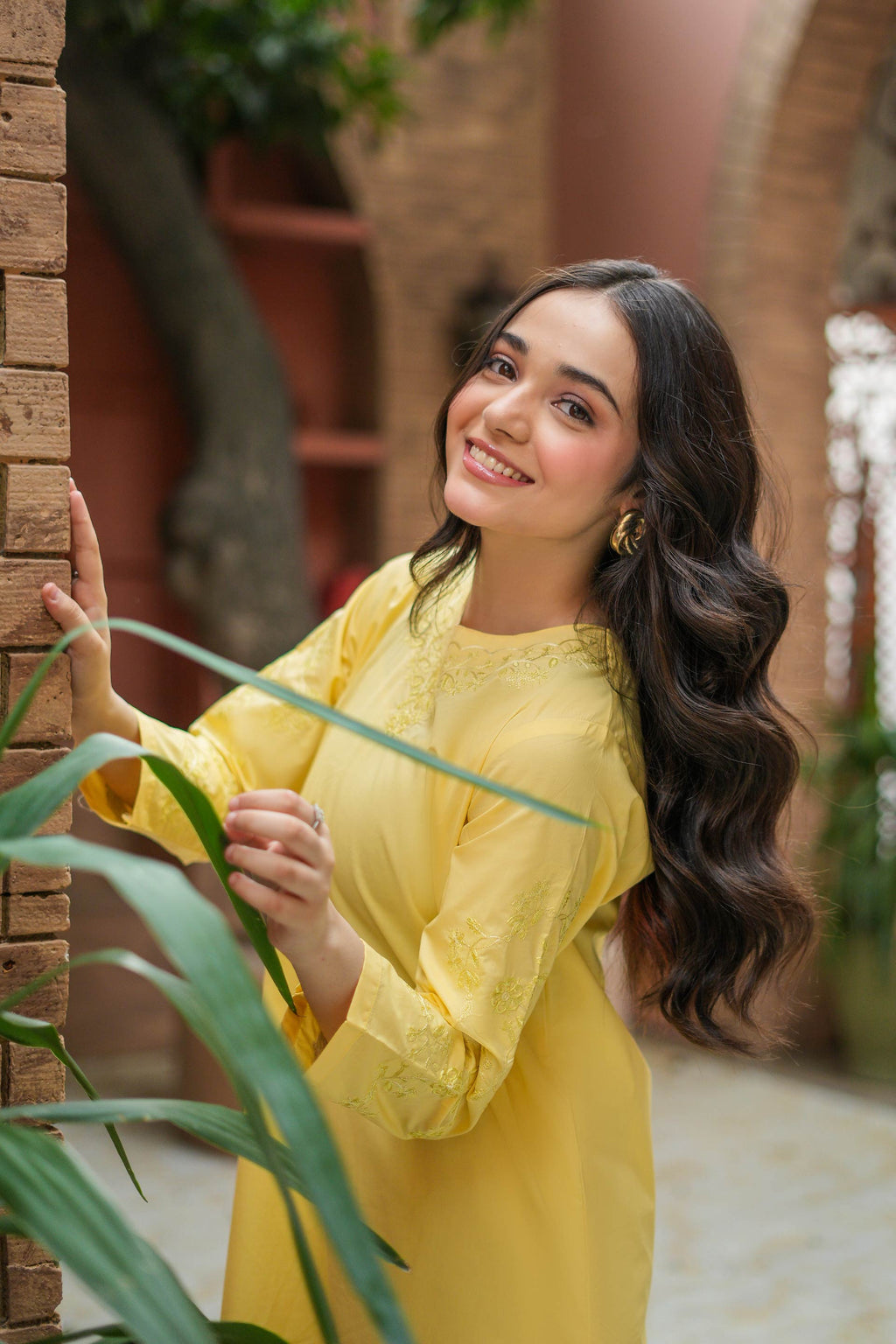 Lemon Bloom Premium Cotton Embroidered 2Pc – Yellow (RTW)