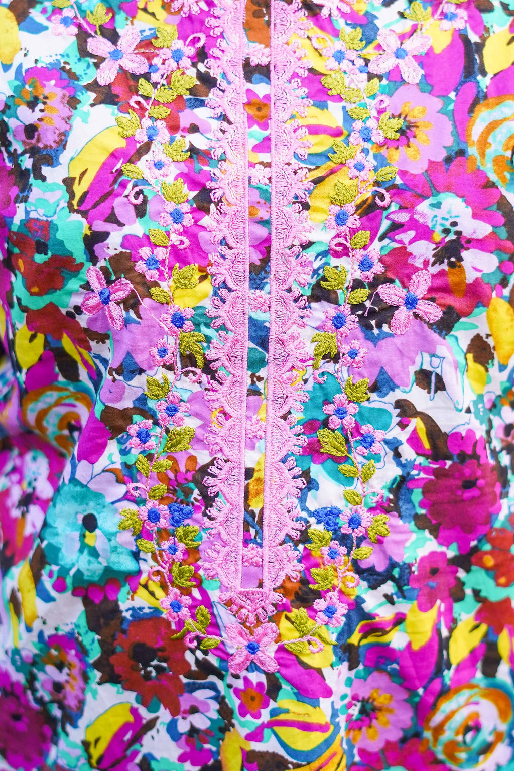 Rainbow Garden Delight – Imported Printed China Lawn 2Pc – Multi Pink (RTW)