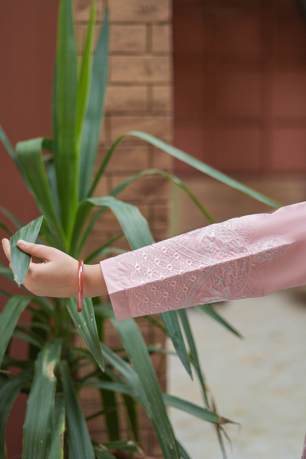Rose Petalia Premium Cotton Embroidered 2Pc – Blush (RTW)
