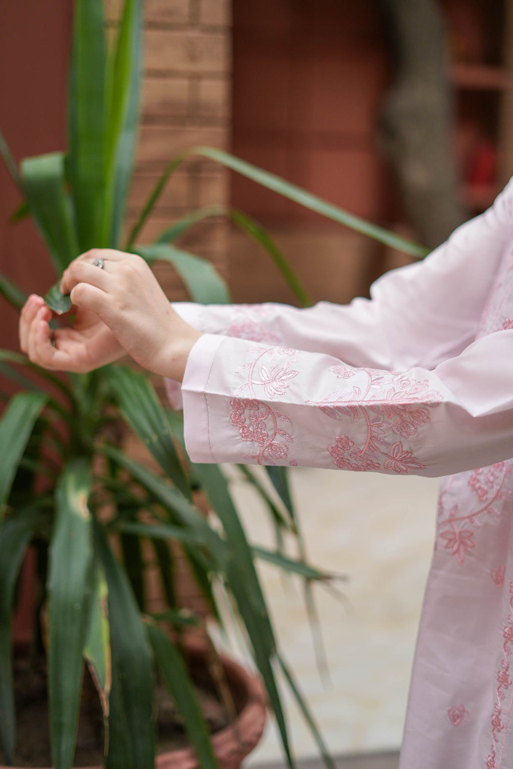 Pearl Rose Premium Cotton Embroidered 2Pc – Blush (RTW)