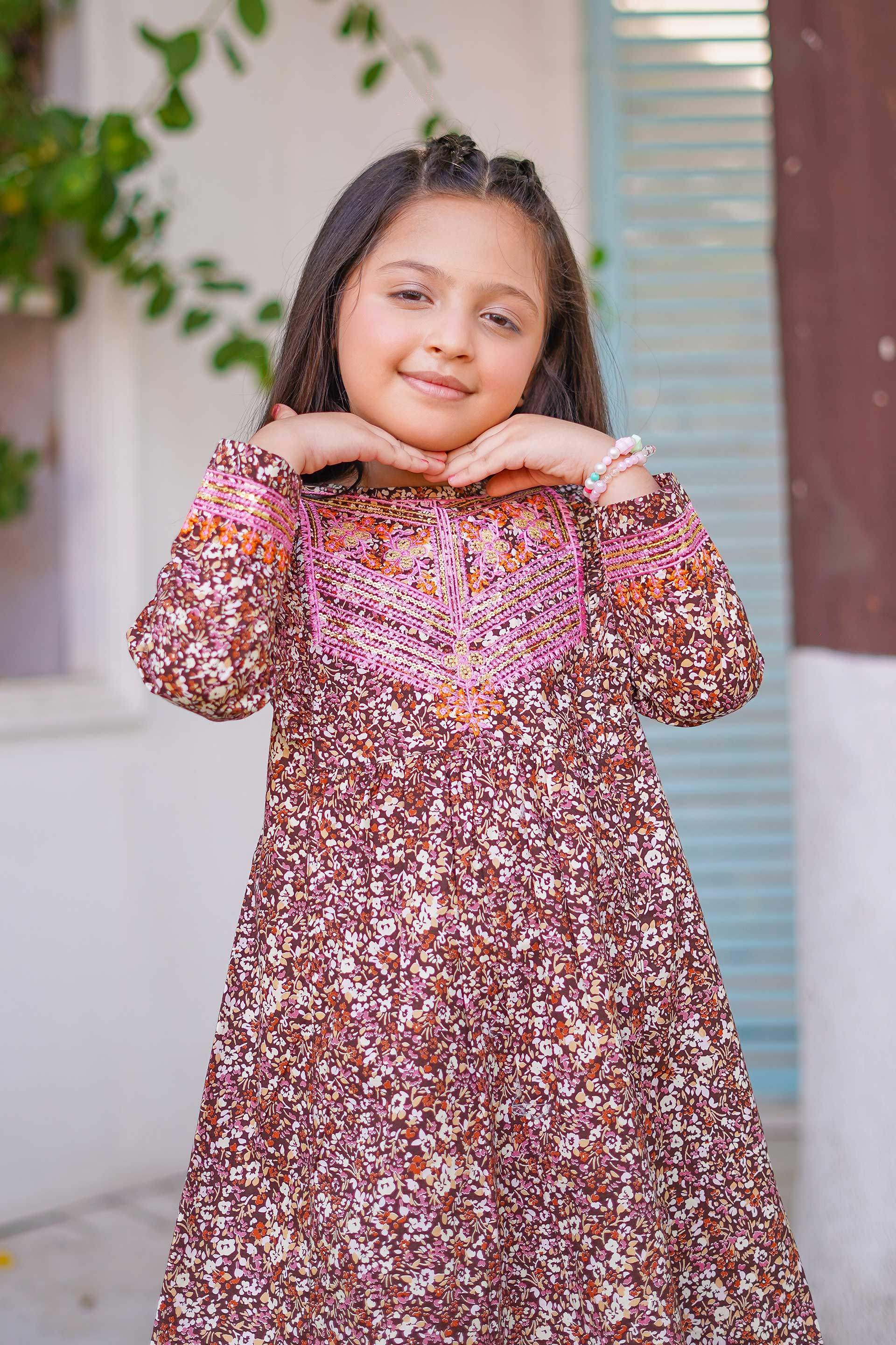 Rosewood Meadow Charm Set – Printed China Lawn Maroon (RTW)