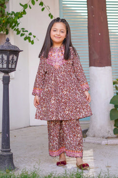 Rosewood Meadow Charm Set – Printed China Lawn Maroon (RTW)