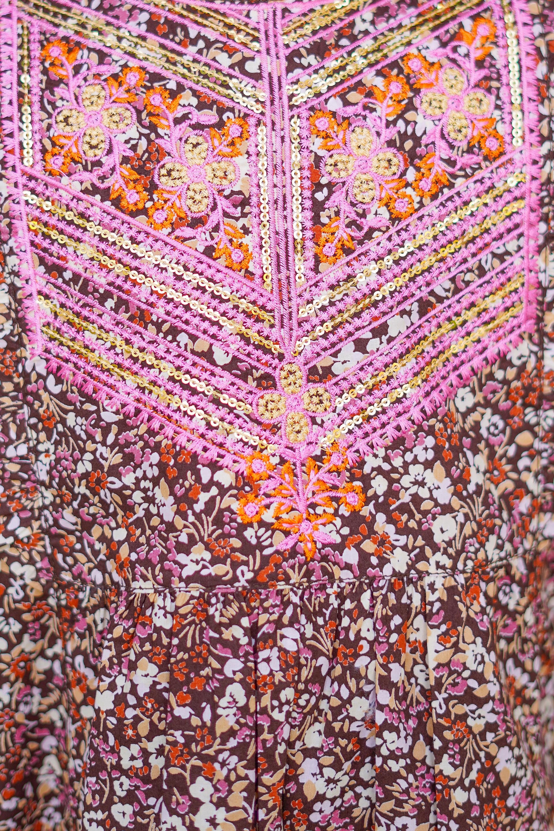 Rosewood Meadow Charm Set – Printed China Lawn Maroon (RTW)