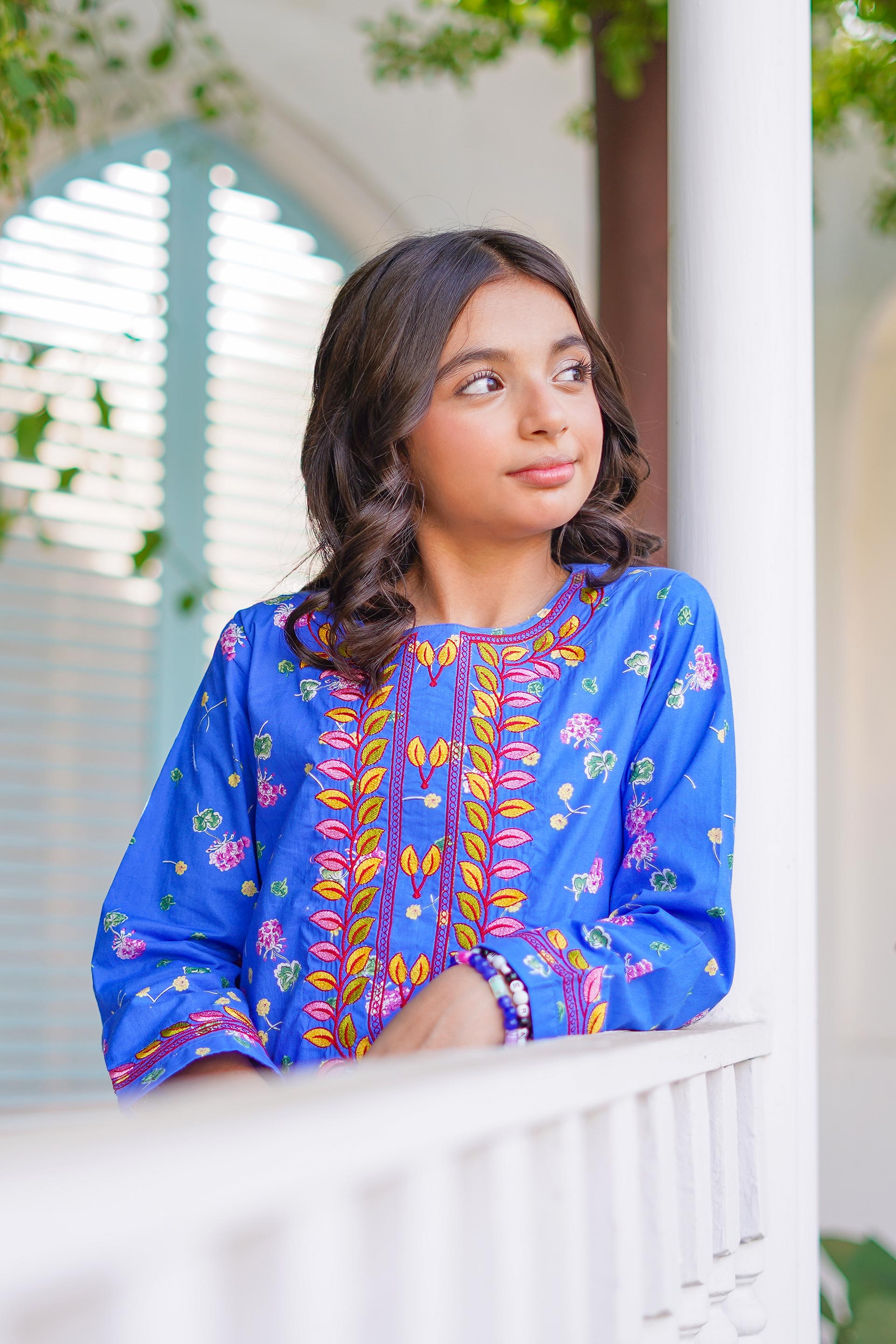Royal Azure Bloom Set – Printed China Lawn Blue (RTW)