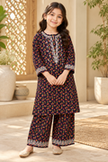 Stylish Winter Kotrai 2Pc – Navy Floral Embroidery