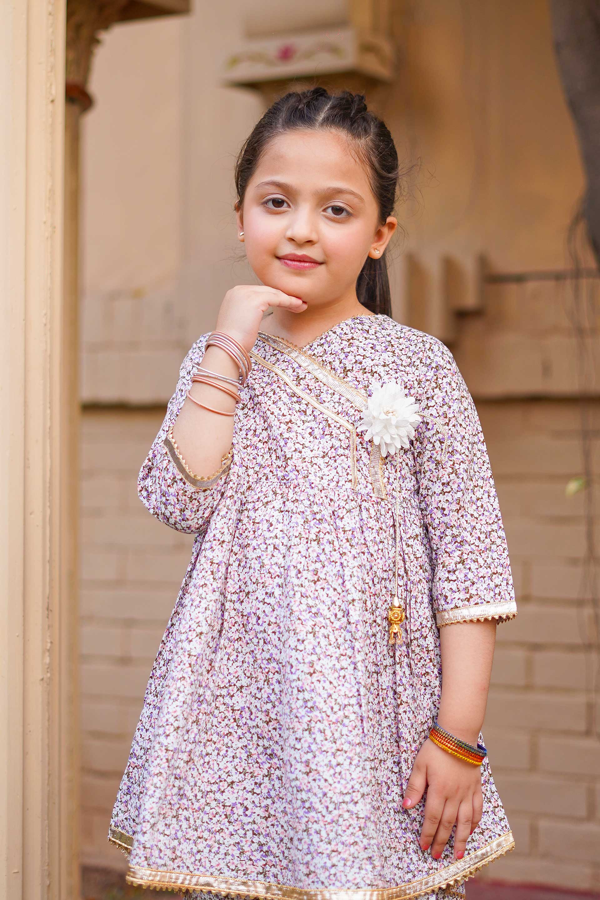 Blush Petal Princess Set – Printed China Lawn Pink (RTW)