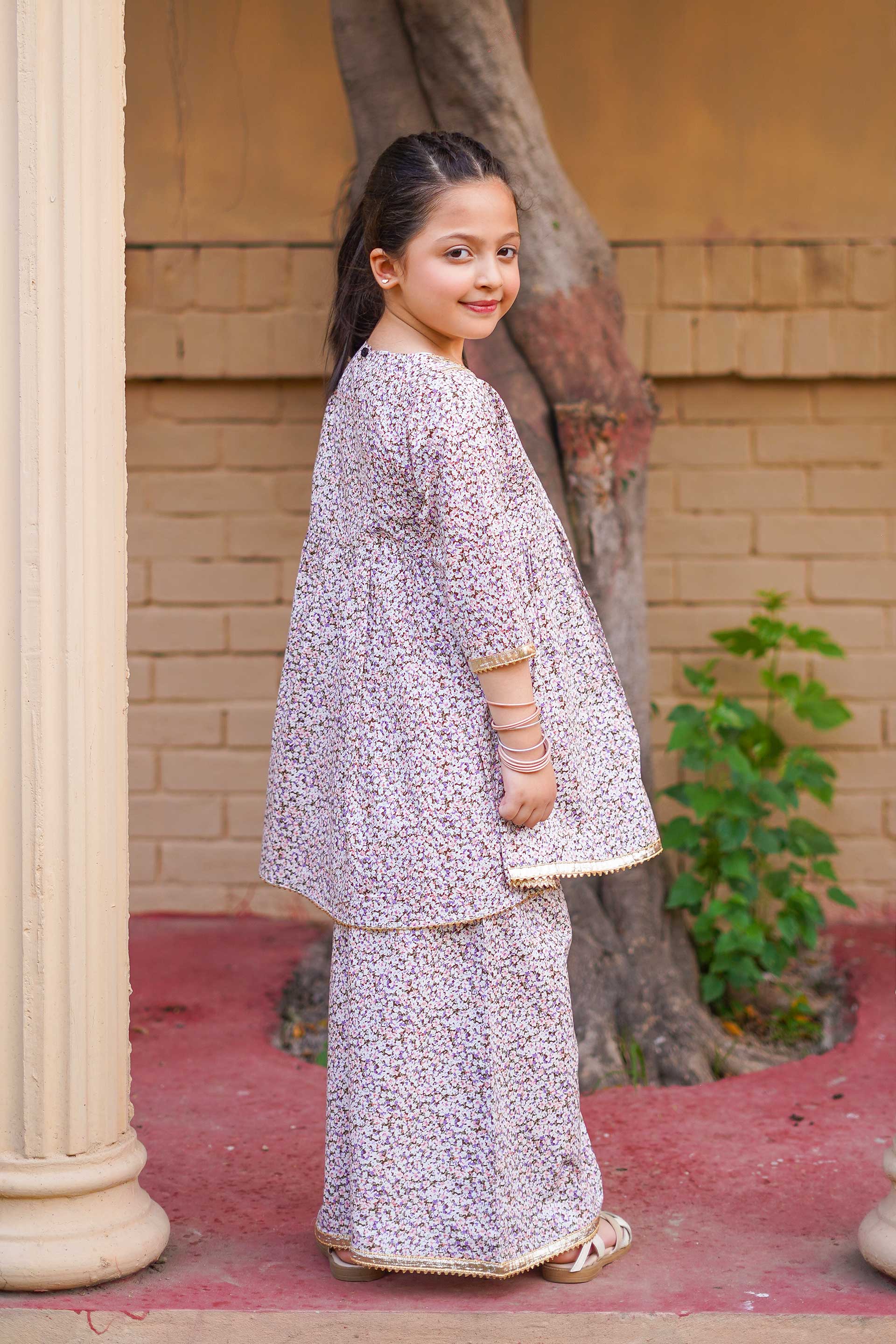 Blush Petal Princess Set – Printed China Lawn Pink (RTW)