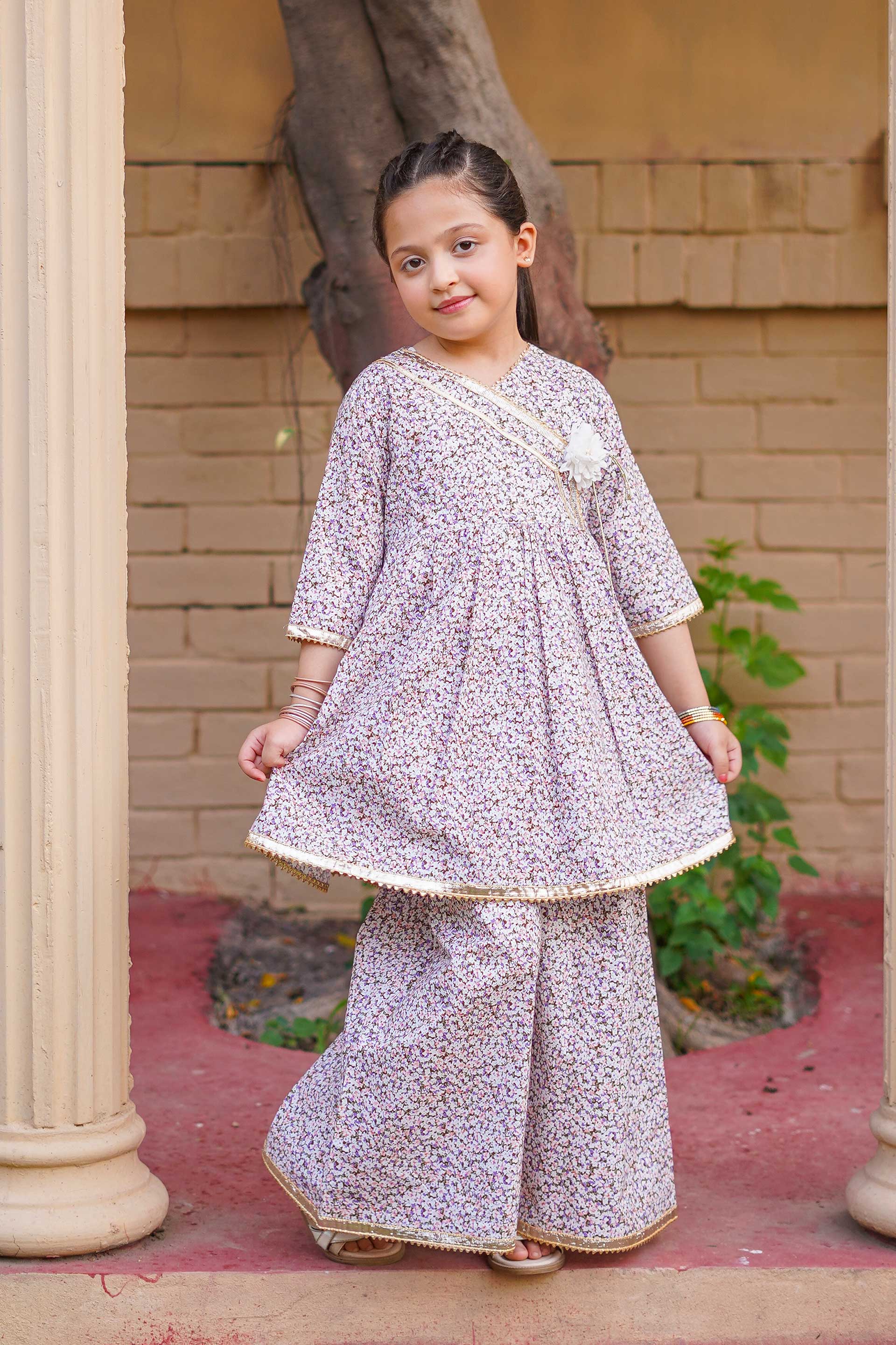 Blush Petal Princess Set – Printed China Lawn Pink (RTW)