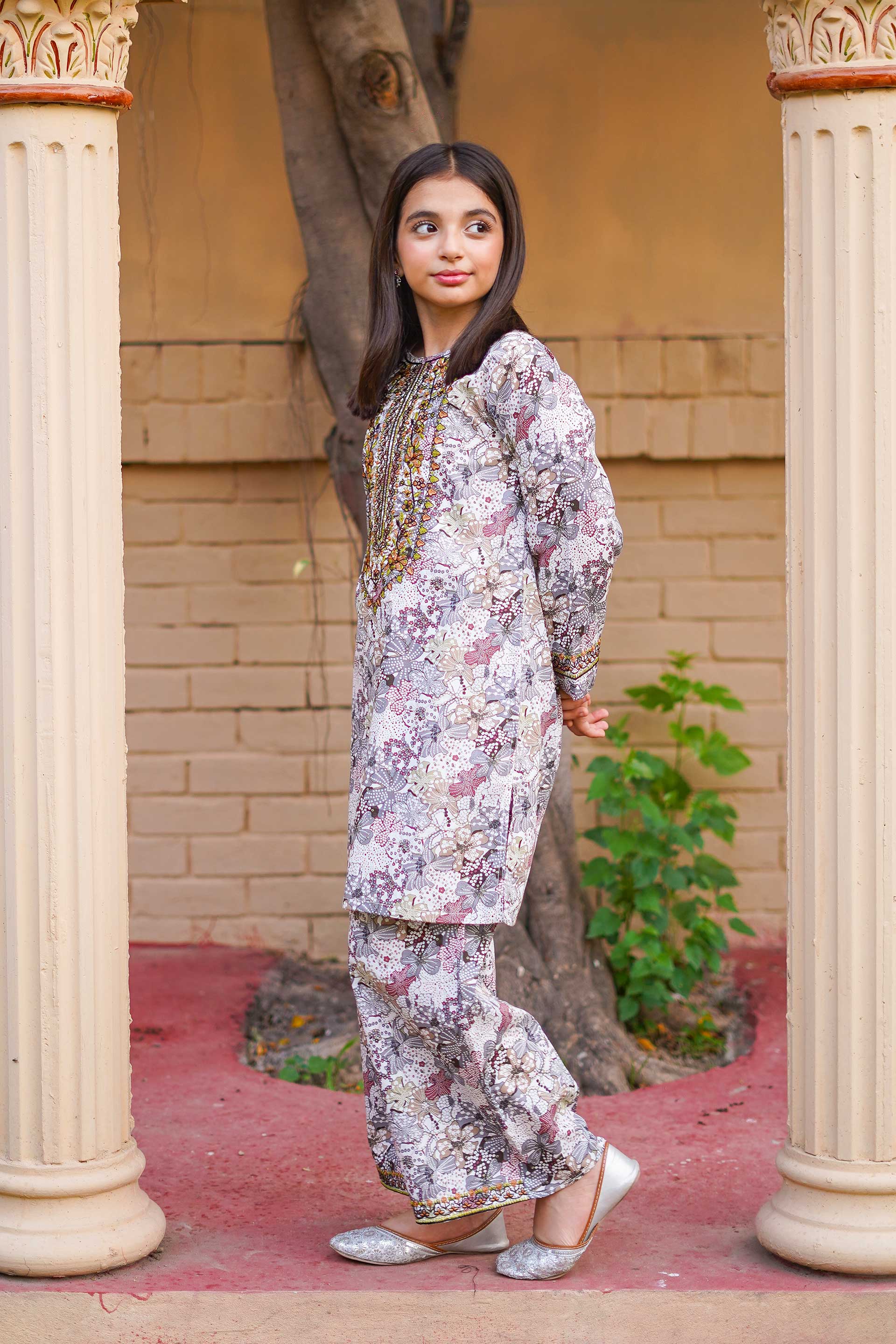Lavender Blossom Grace – Imported Printed China Lawn 2Pc – Mauve (RTW)