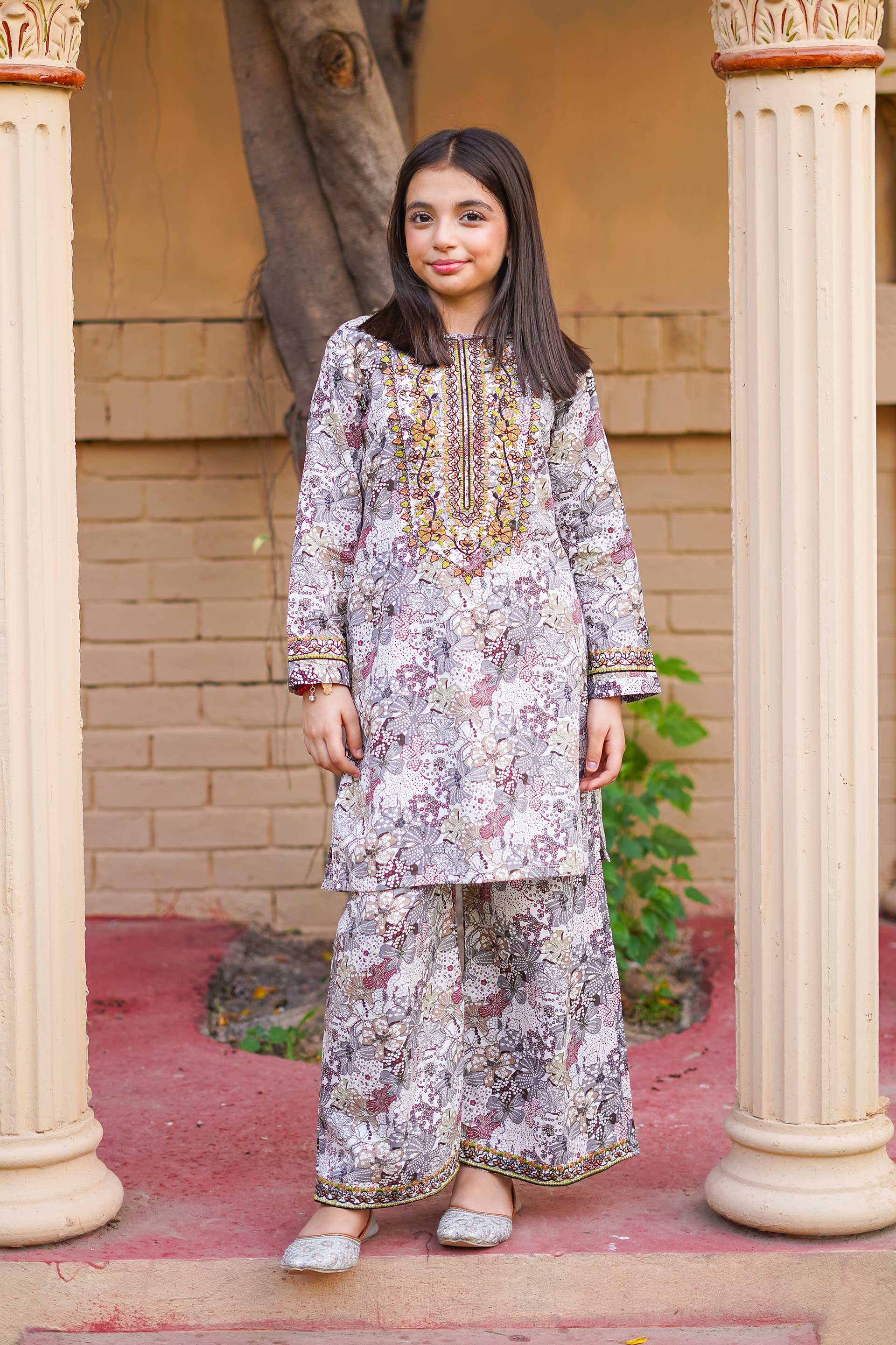 Lavender Blossom Grace – Imported Printed China Lawn 2Pc – Mauve (RTW)