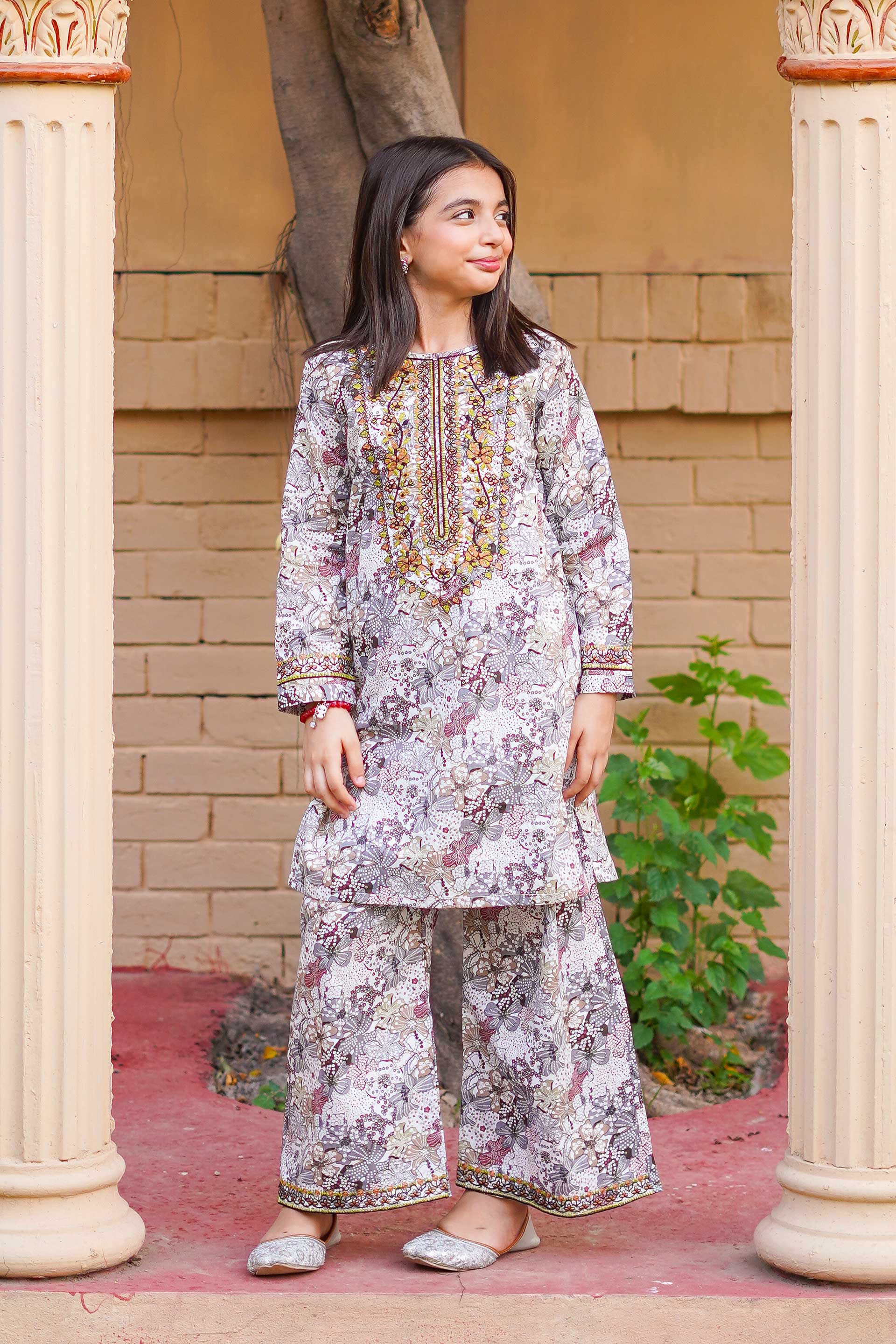 Lavender Blossom Grace – Imported Printed China Lawn 2Pc – Mauve (RTW)