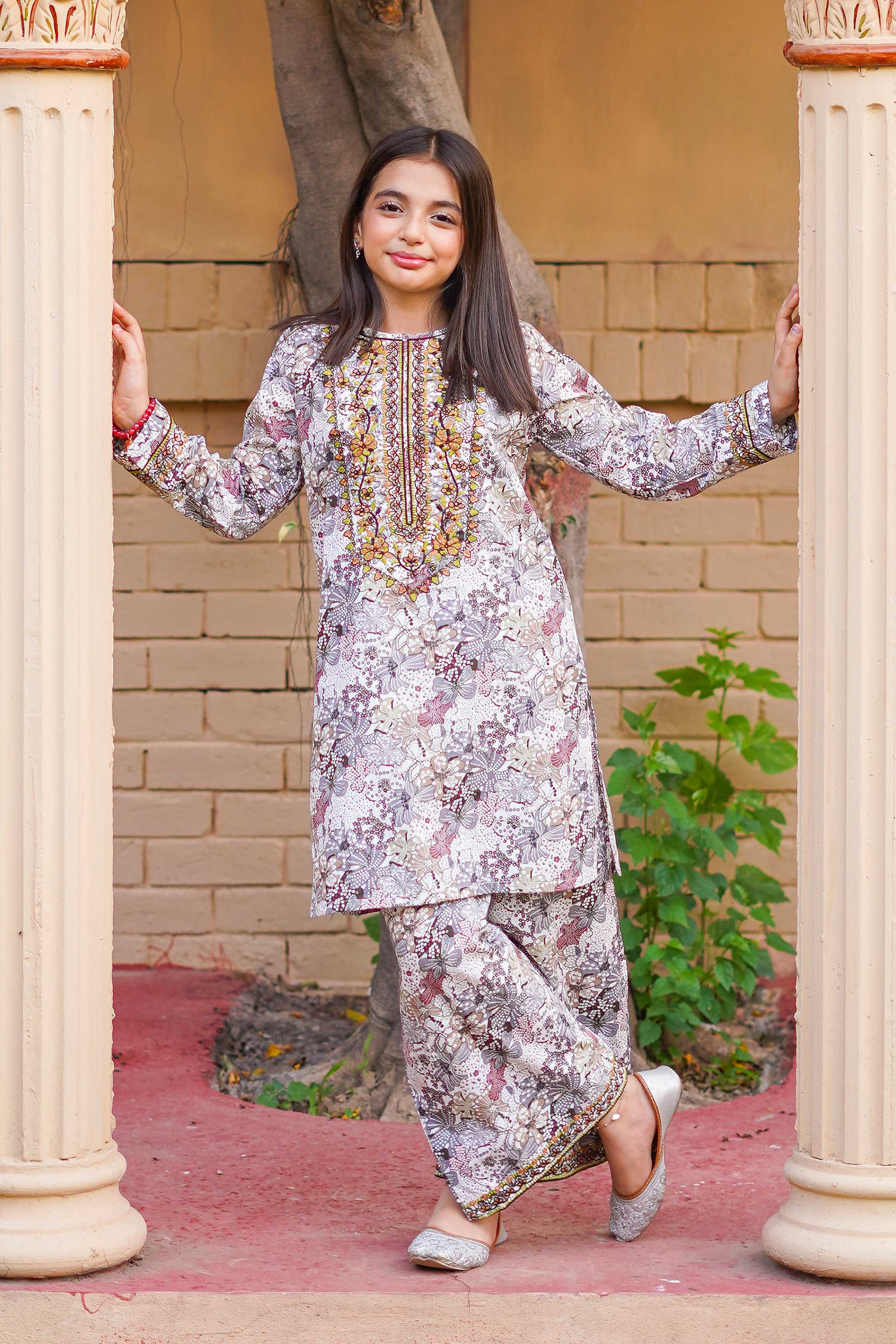 Lavender Blossom Grace – Imported Printed China Lawn 2Pc – Mauve (RTW)