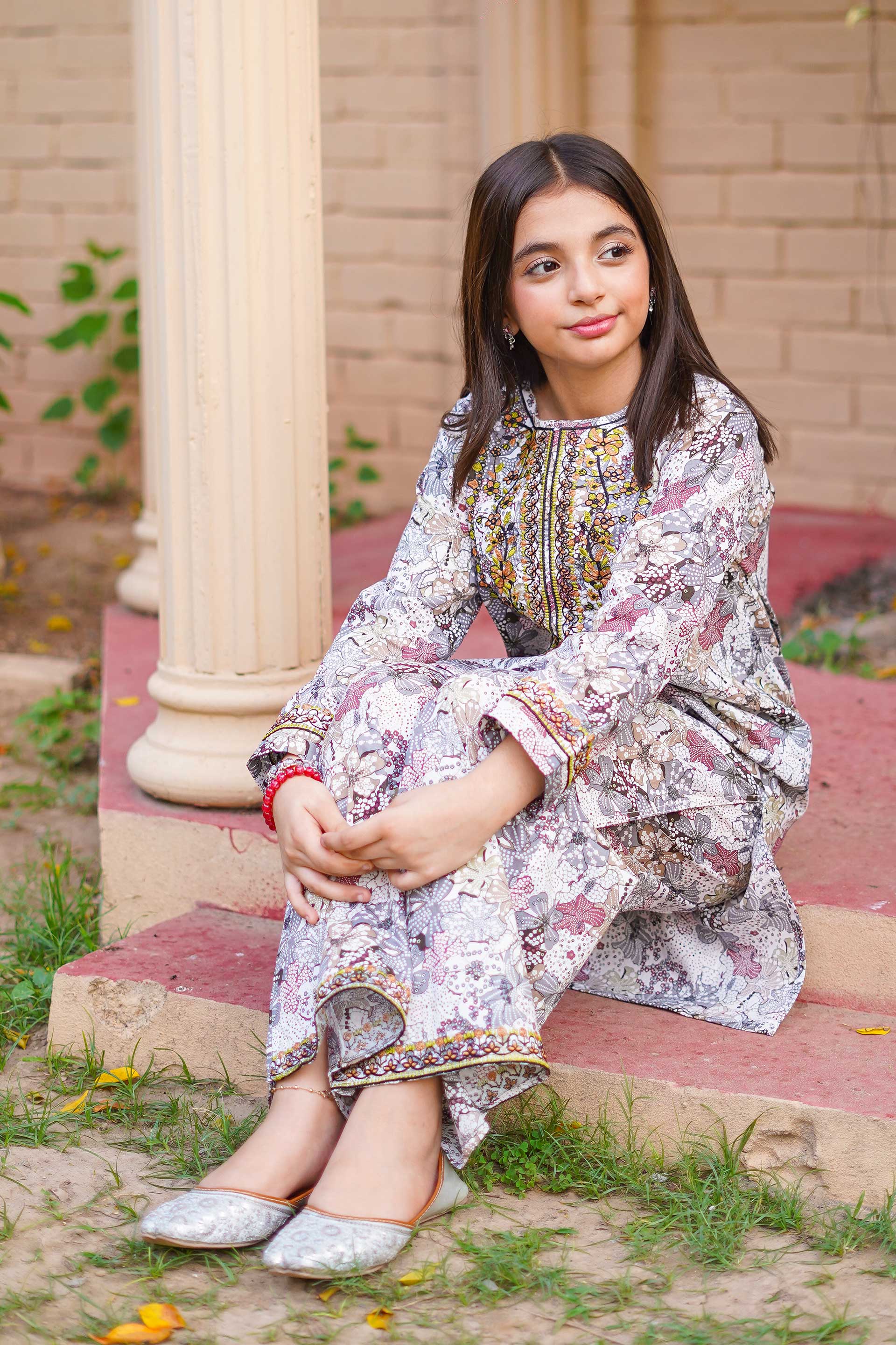 Lavender Blossom Grace – Imported Printed China Lawn 2Pc – Mauve (RTW)