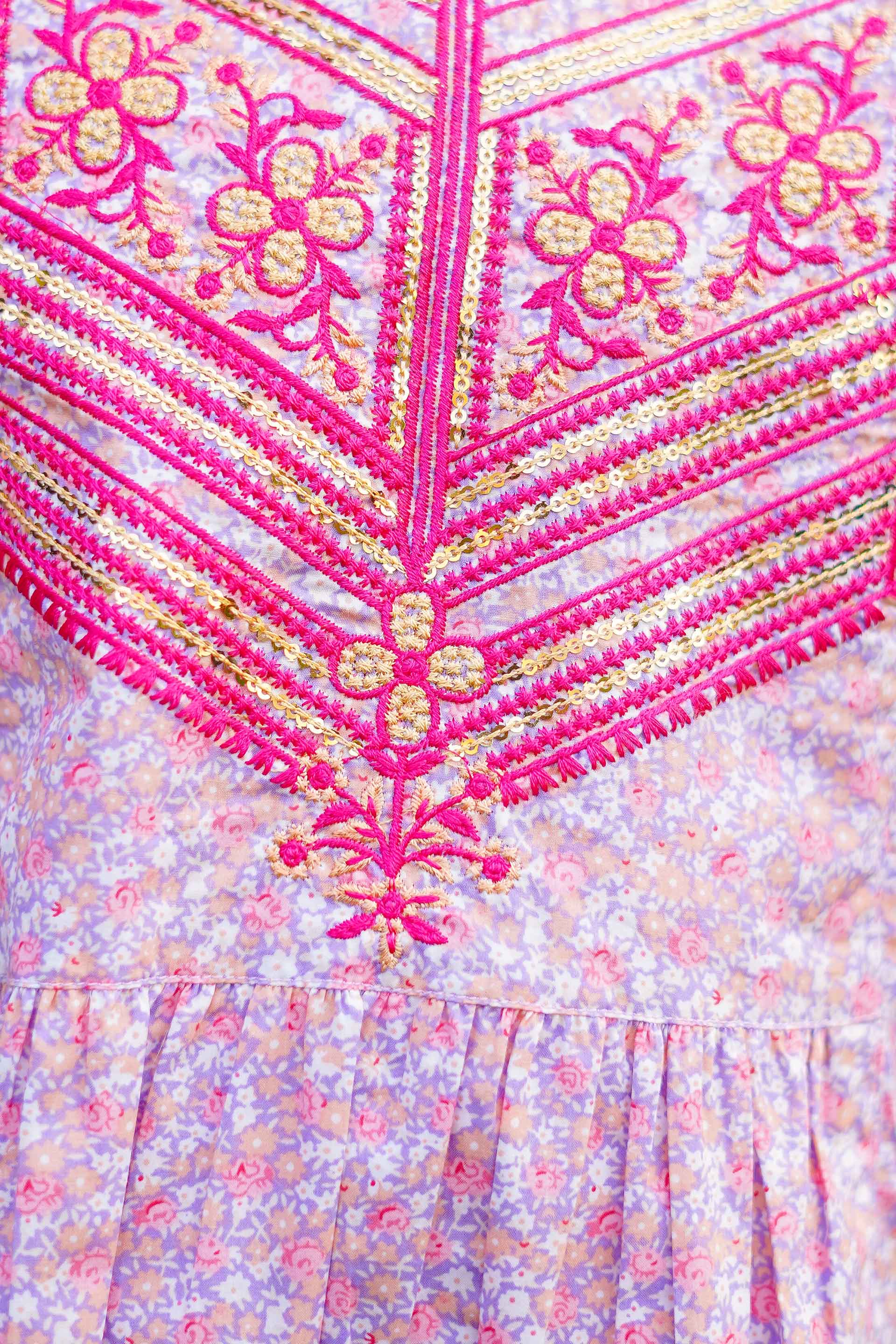 Rosy Meadow Charm – Imported Printed China Lawn 2Pc – Blush Pink (RTW)