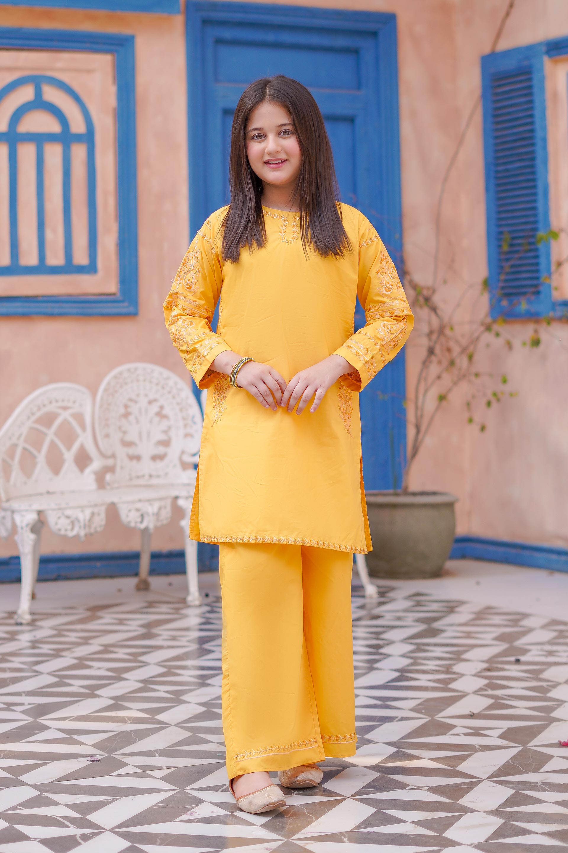 Amber Radiance Lawn Embroidery 2Pc – Mustard Glow (RTW)