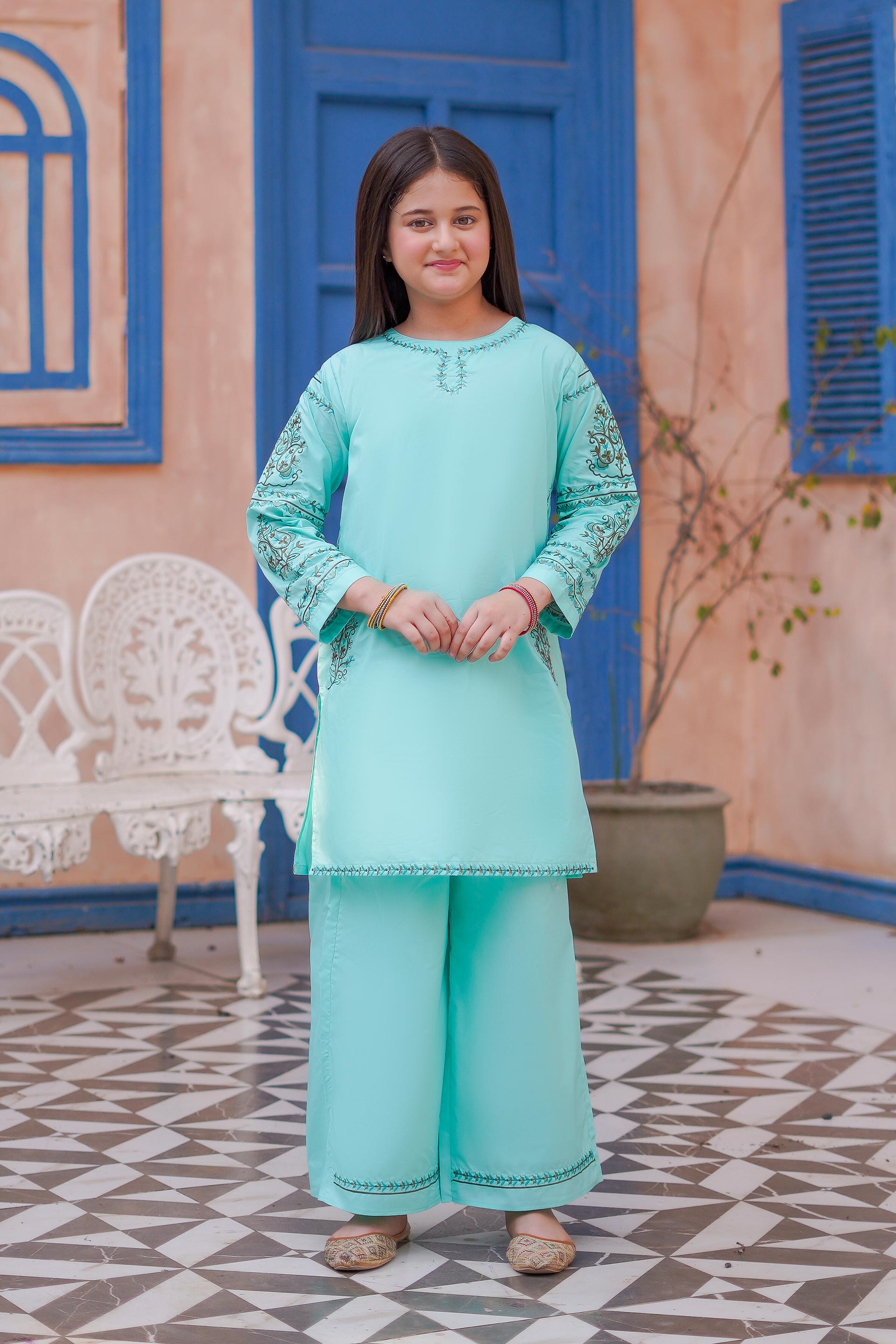 Aqua Horizon Lawn 2Pc – Embroidered Lawn (RTW)